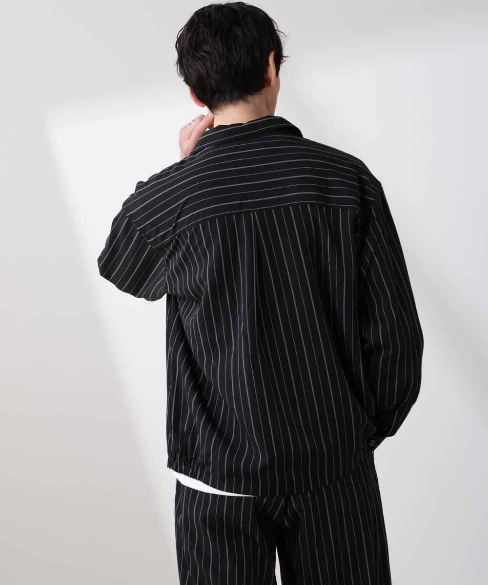 nano･universe「リネンブレンドピンストライプブルゾン（セットアップ可）」|ブルゾン・スタジャン|