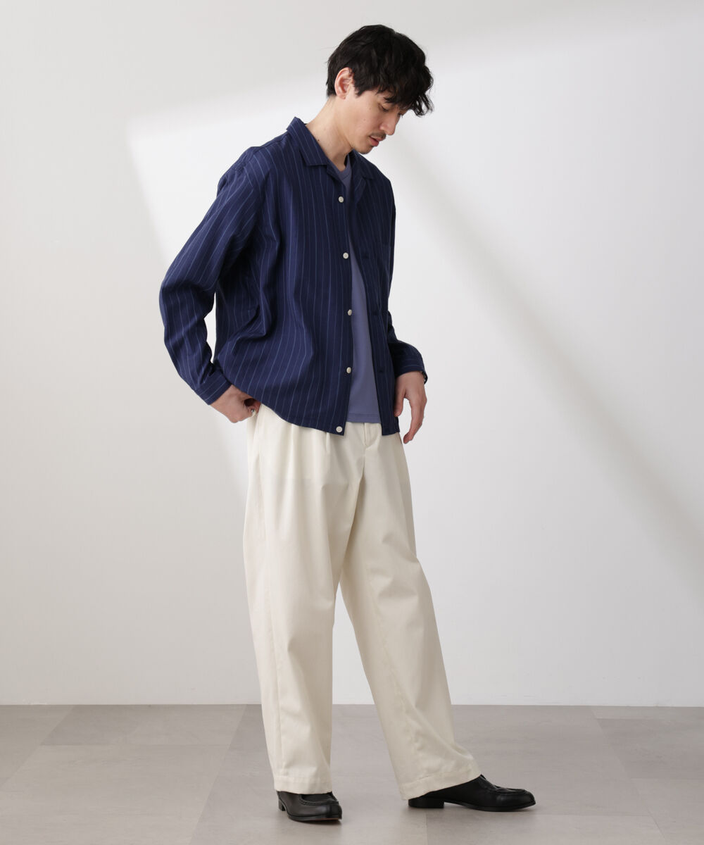 nano･universe「リネンブレンドピンストライプブルゾン（セットアップ可）」|ブルゾン・スタジャン|