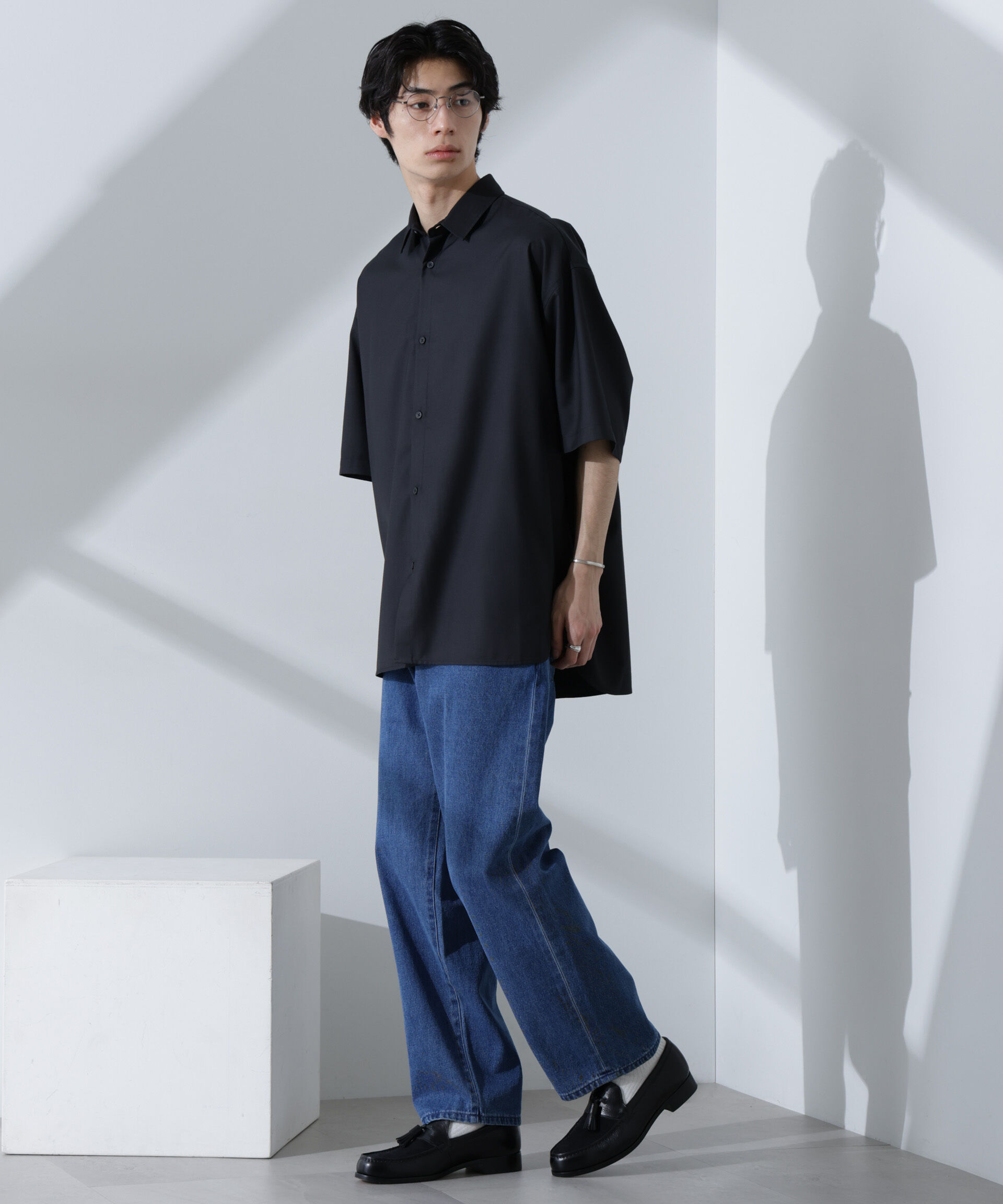 nano･universe「ビッグドレープシャツ 半袖」|シャツ・ブラウス|