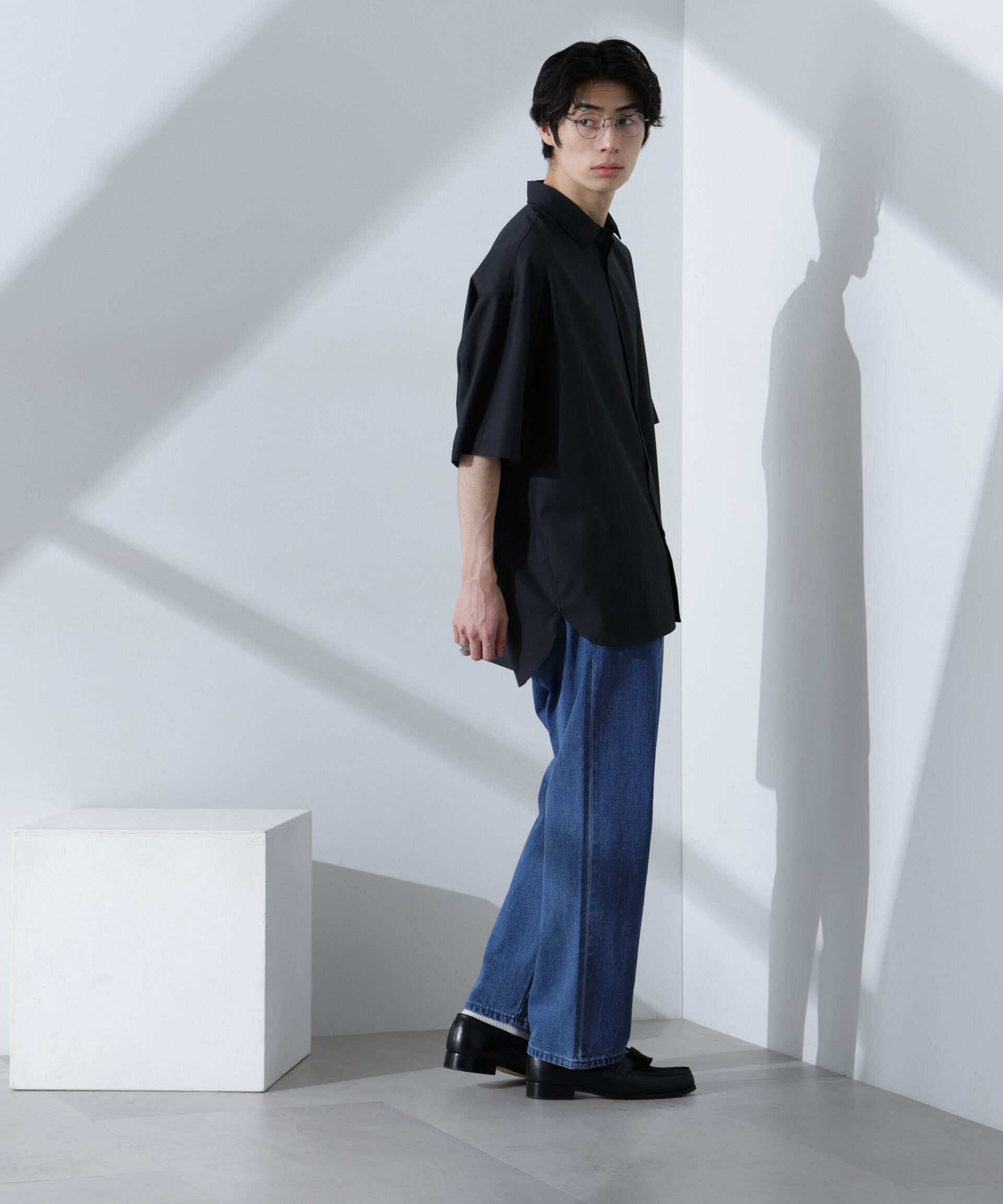 nano･universe「ビッグドレープシャツ 半袖」|シャツ・ブラウス|