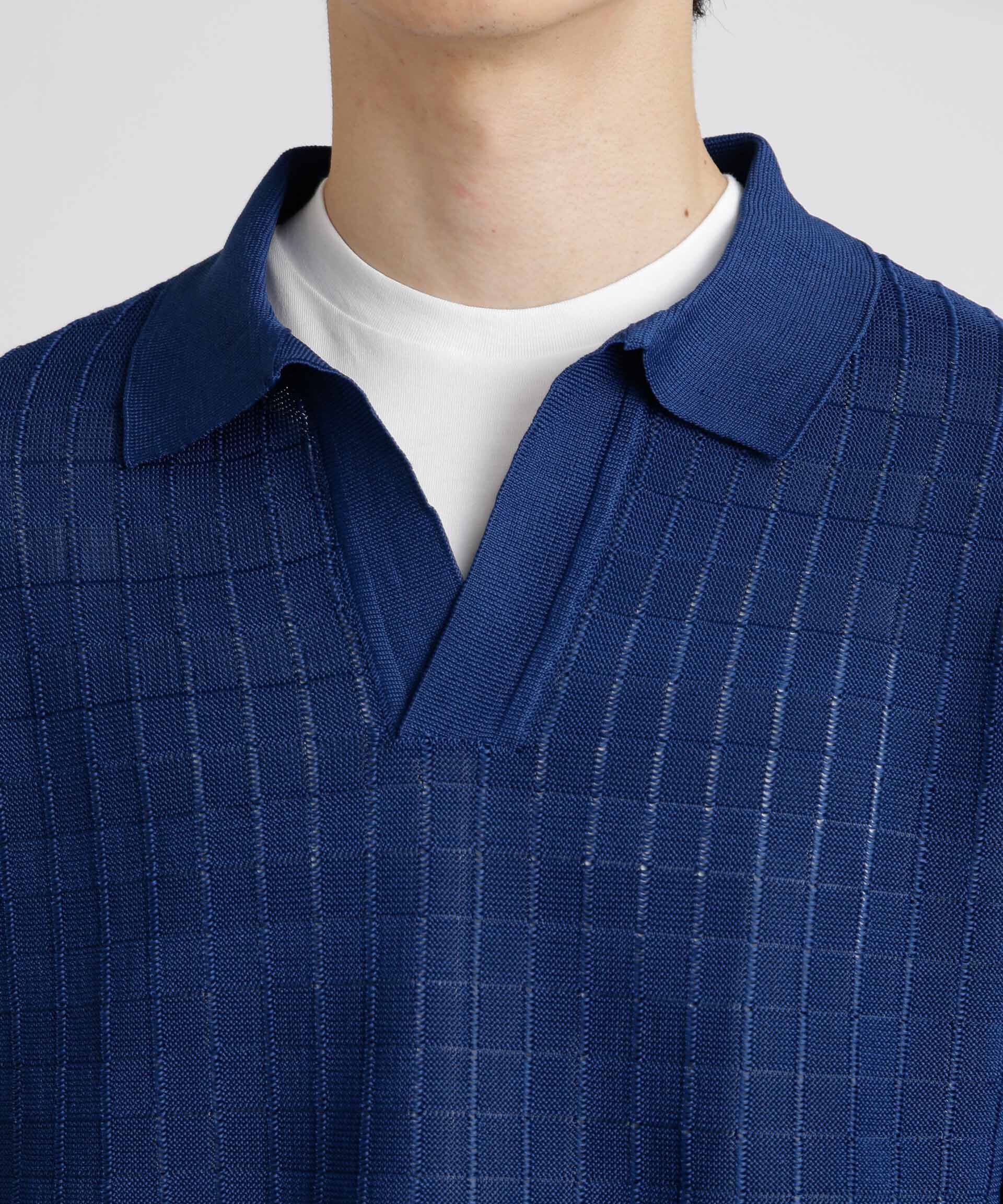 nano･universe「透かし編みスキッパーニット 半袖」|ニット・セーター|