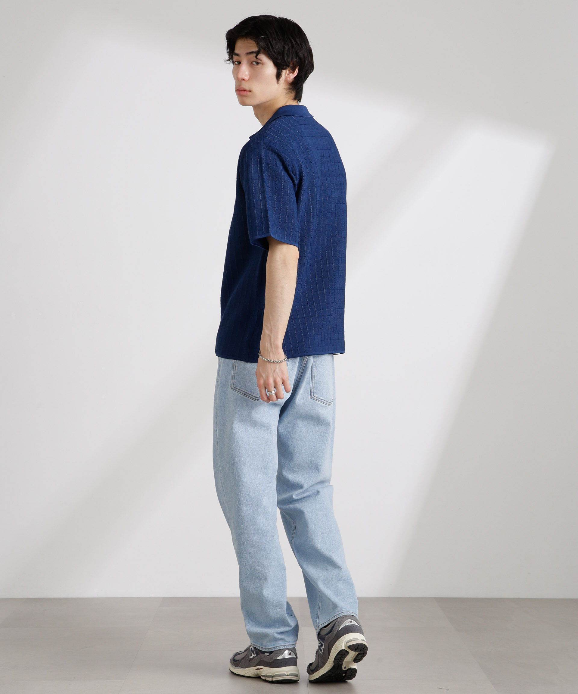 nano･universe「透かし編みスキッパーニット 半袖」|ニット・セーター|