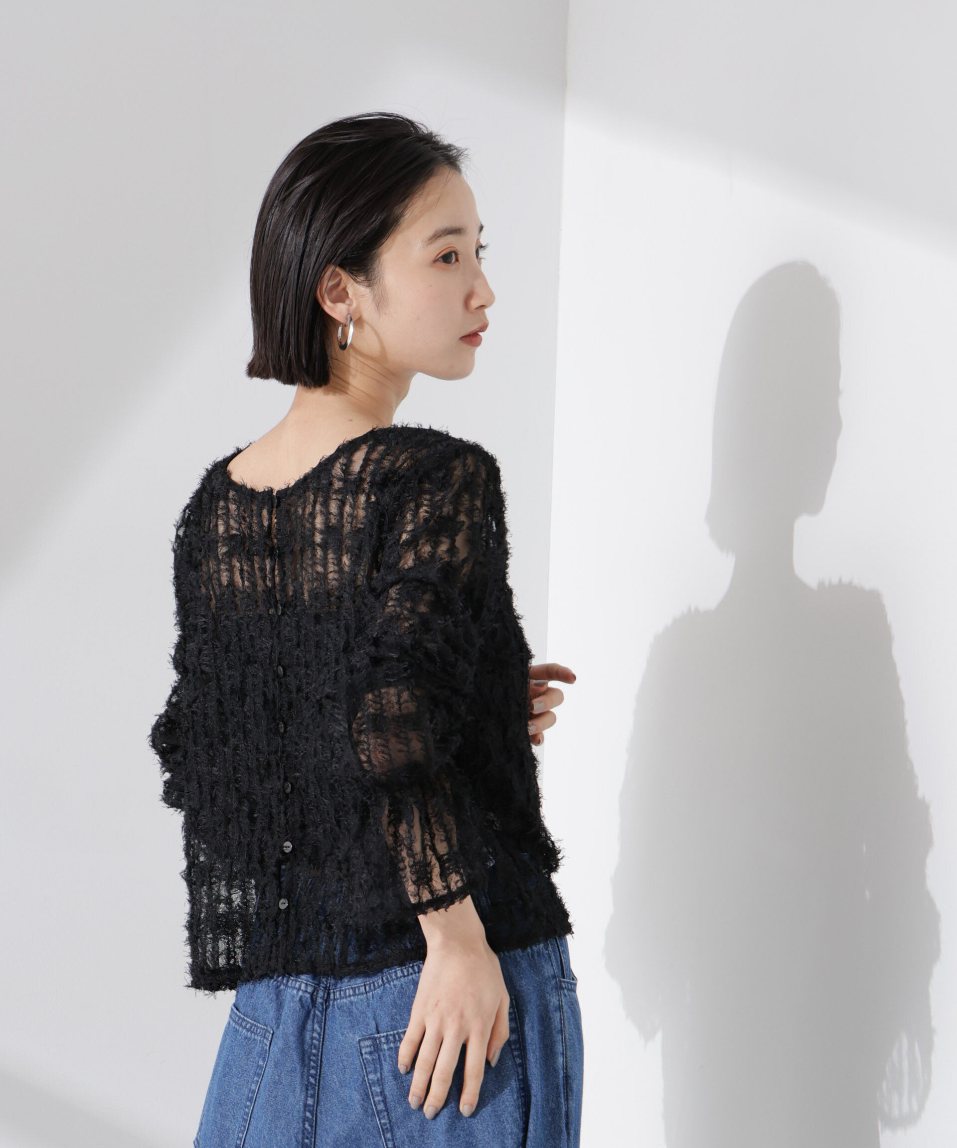 nano･universe「フリンジチュール前後2wayブラウス（セットアップ可）」|シャツ・ブラウス|