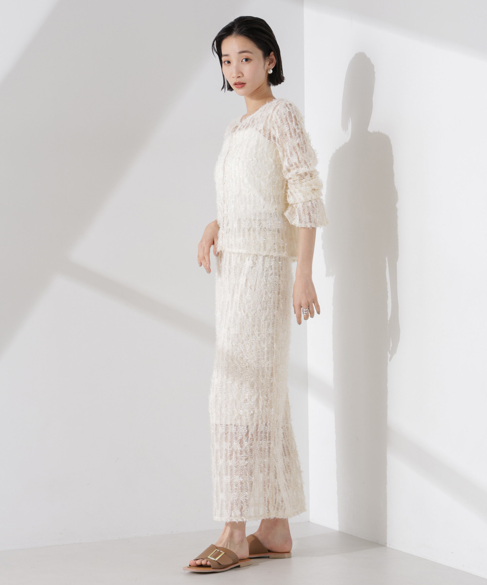 nano･universe「フリンジチュール前後2wayブラウス（セットアップ可）」|シャツ・ブラウス|