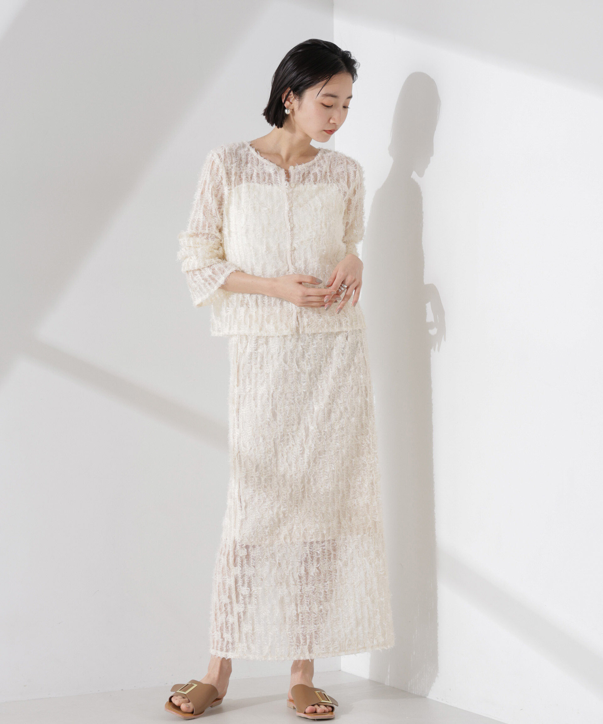 nano･universe「フリンジチュール前後2wayブラウス（セットアップ可）」|シャツ・ブラウス|