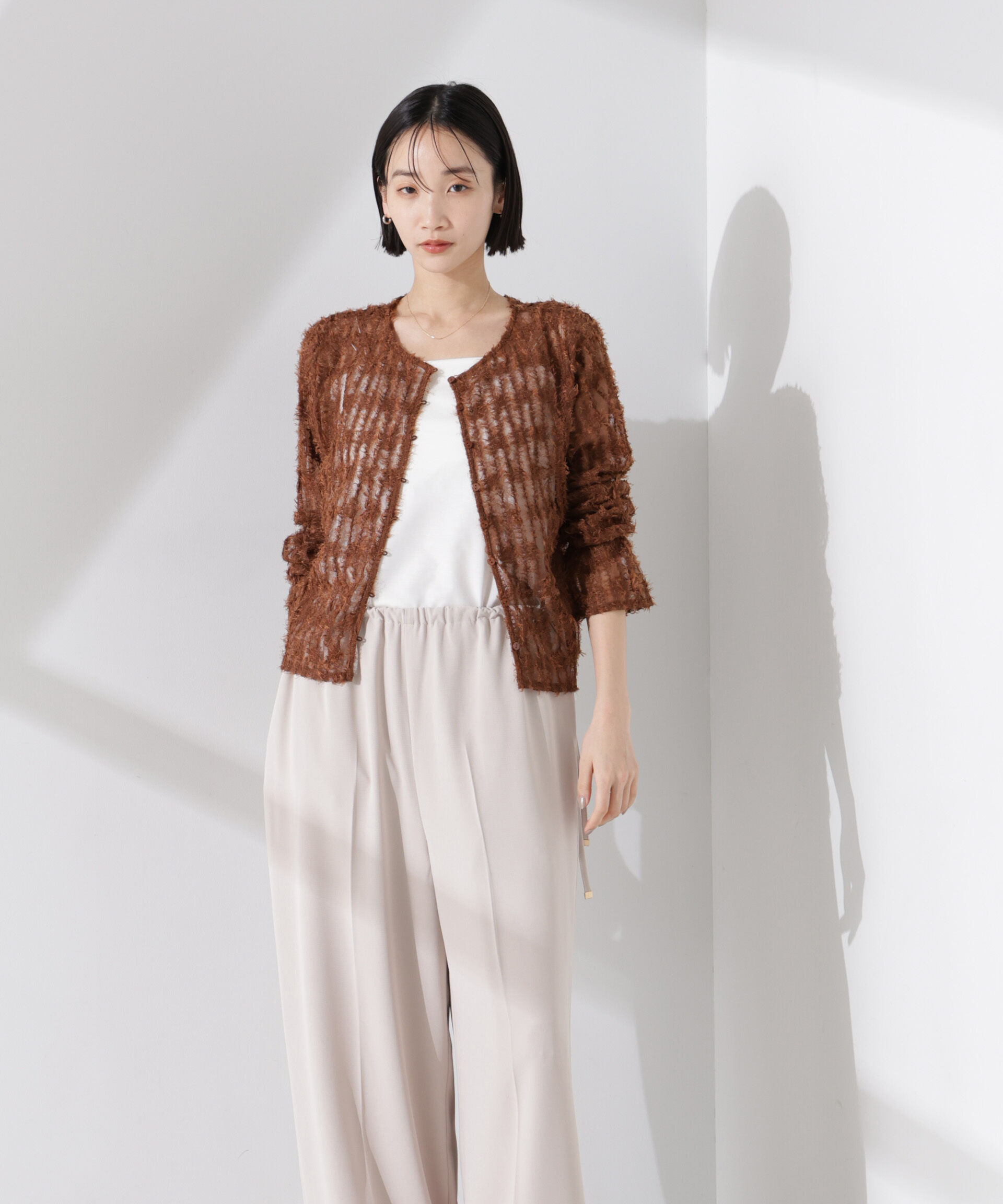 nano･universe「フリンジチュール前後2wayブラウス（セットアップ可）」|シャツ・ブラウス|