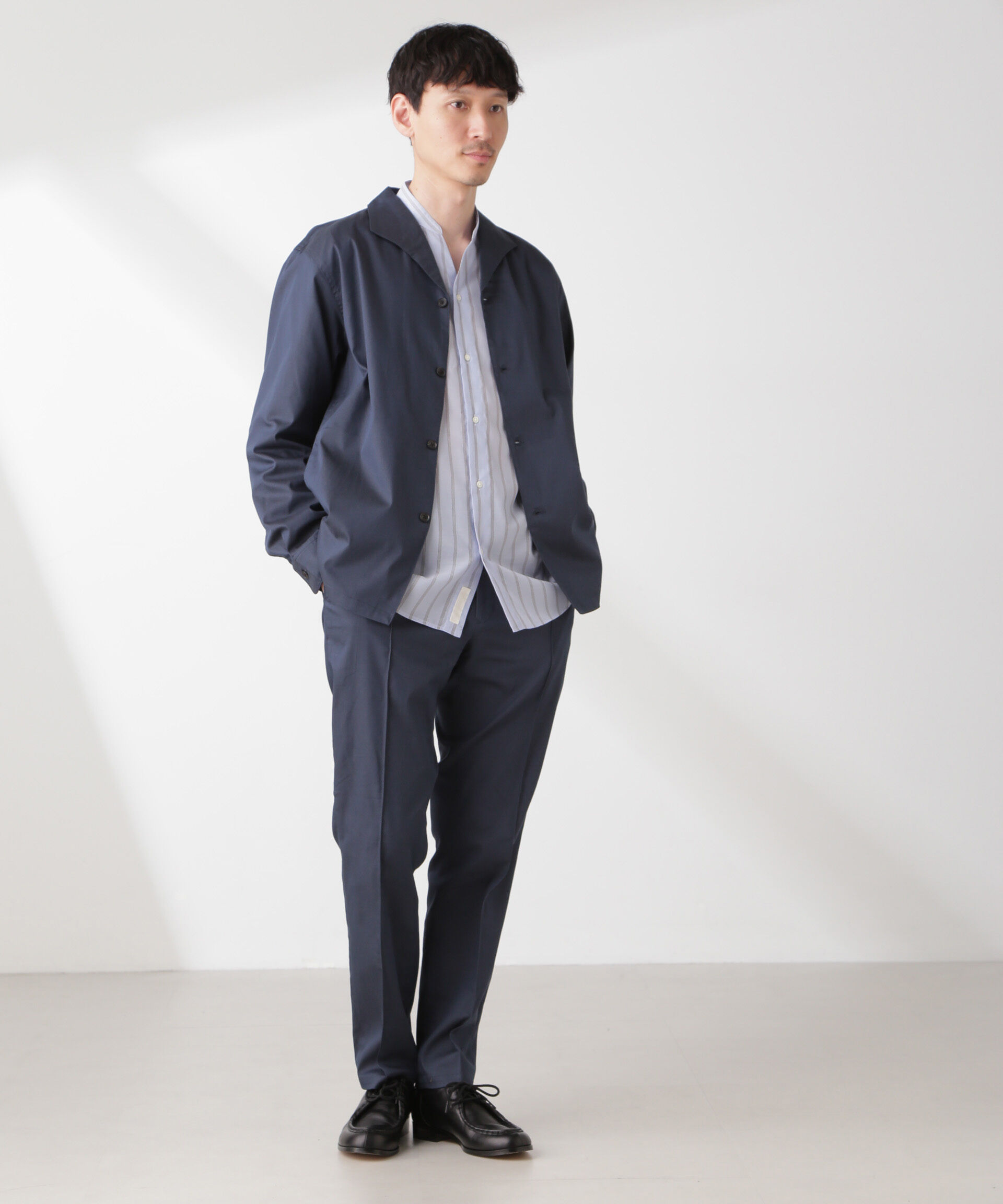 nano･universe「ソラーロライトストレッチテーパードイージーパンツ(セットアップ可)」|チノ|