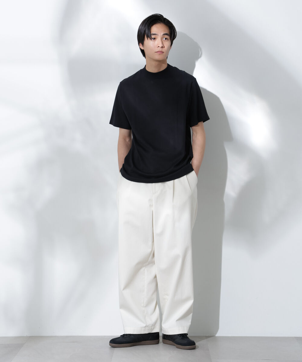 nano･universe「Anti Soaked(R)  汗染み防止 モックネックレギュラーシルエットTシャツ」|Tシャツ・カットソー|