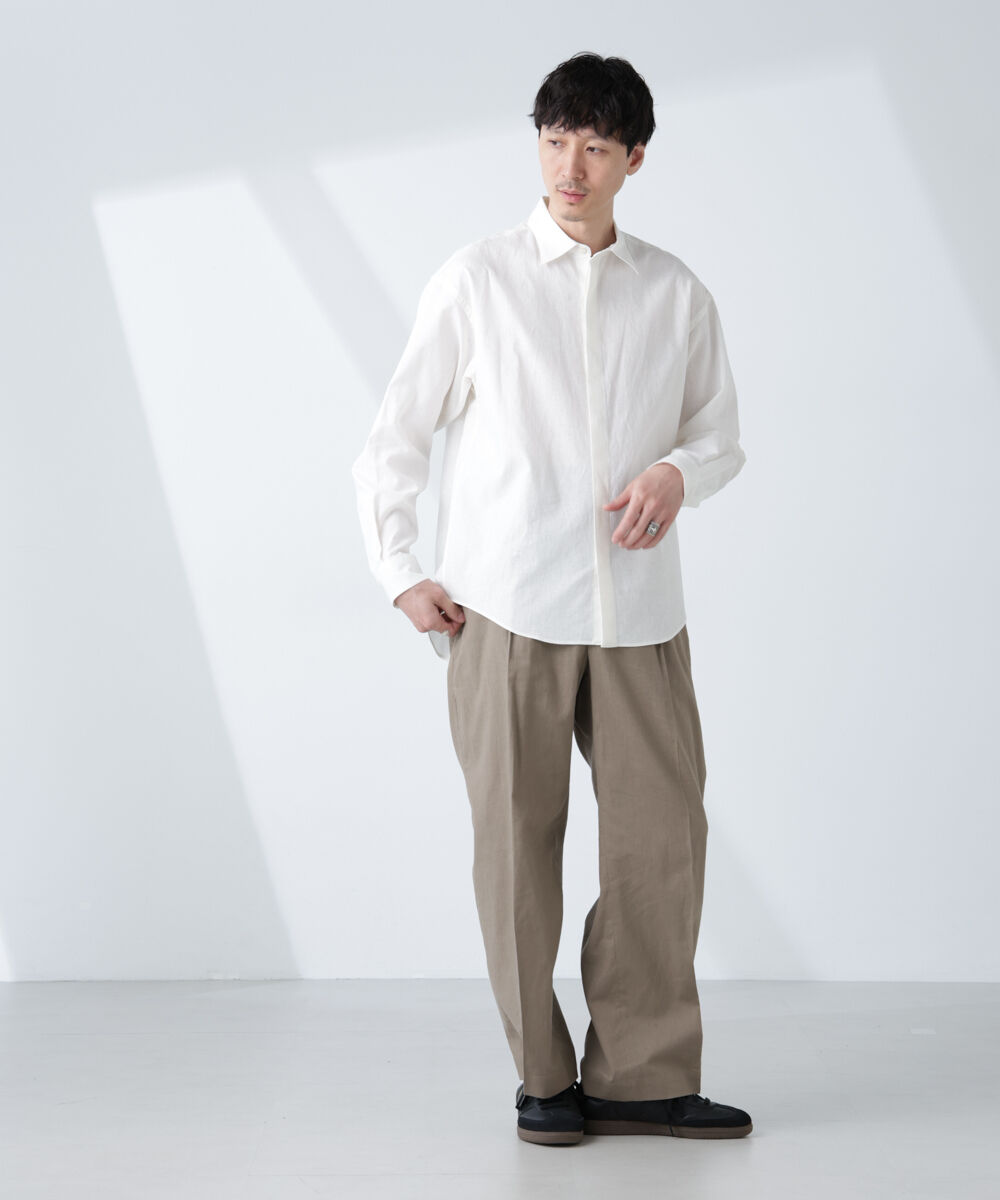nano･universe「「BELGIUM LINEN FABRICS」リネンコットンレギュラーシャツ」|シャツ・ブラウス|