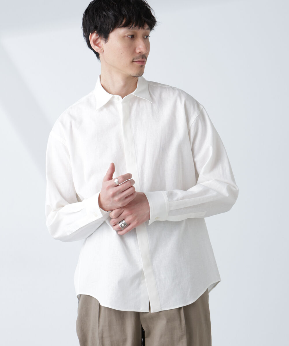 nano･universe「「BELGIUM LINEN FABRICS」リネンコットンレギュラーシャツ」|シャツ・ブラウス|