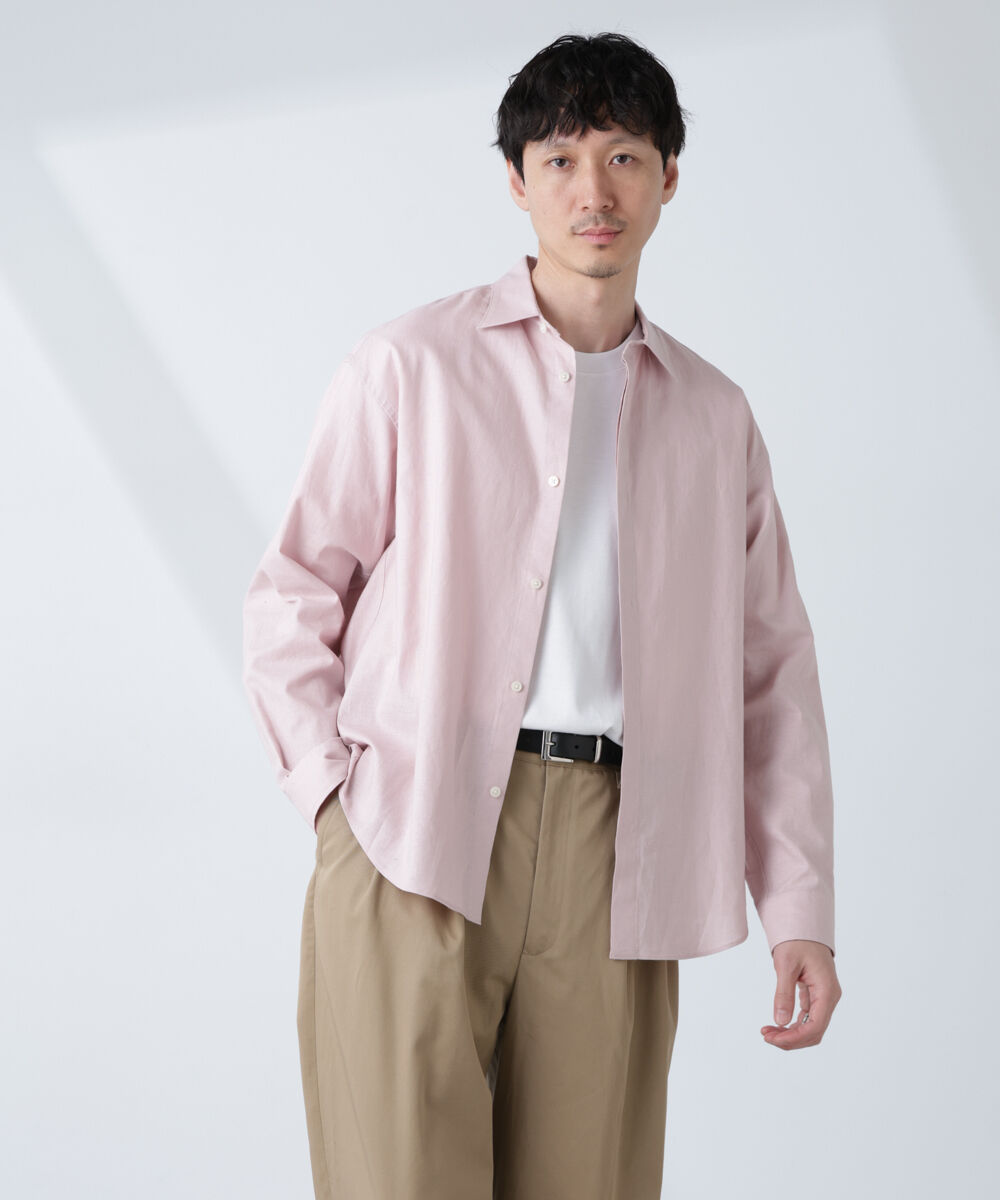 nano･universe「「BELGIUM LINEN FABRICS」リネンコットンレギュラーシャツ」|シャツ・ブラウス|