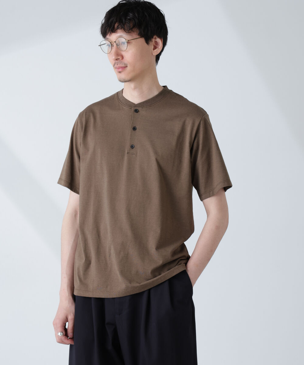 nano･universe「ソラーロライトストレッチヘンリーネックTシャツ（セットアップ可）」|Tシャツ・カットソー|