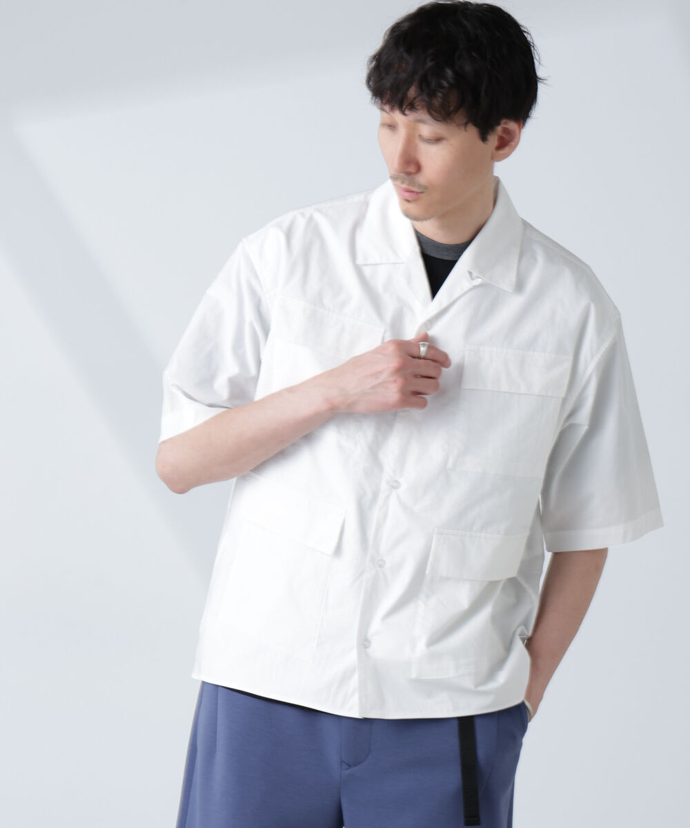nano･universe「「NJ/CLUB」 ユーティリティマルチポケットシャツ 半袖」|シャツ・ブラウス|
