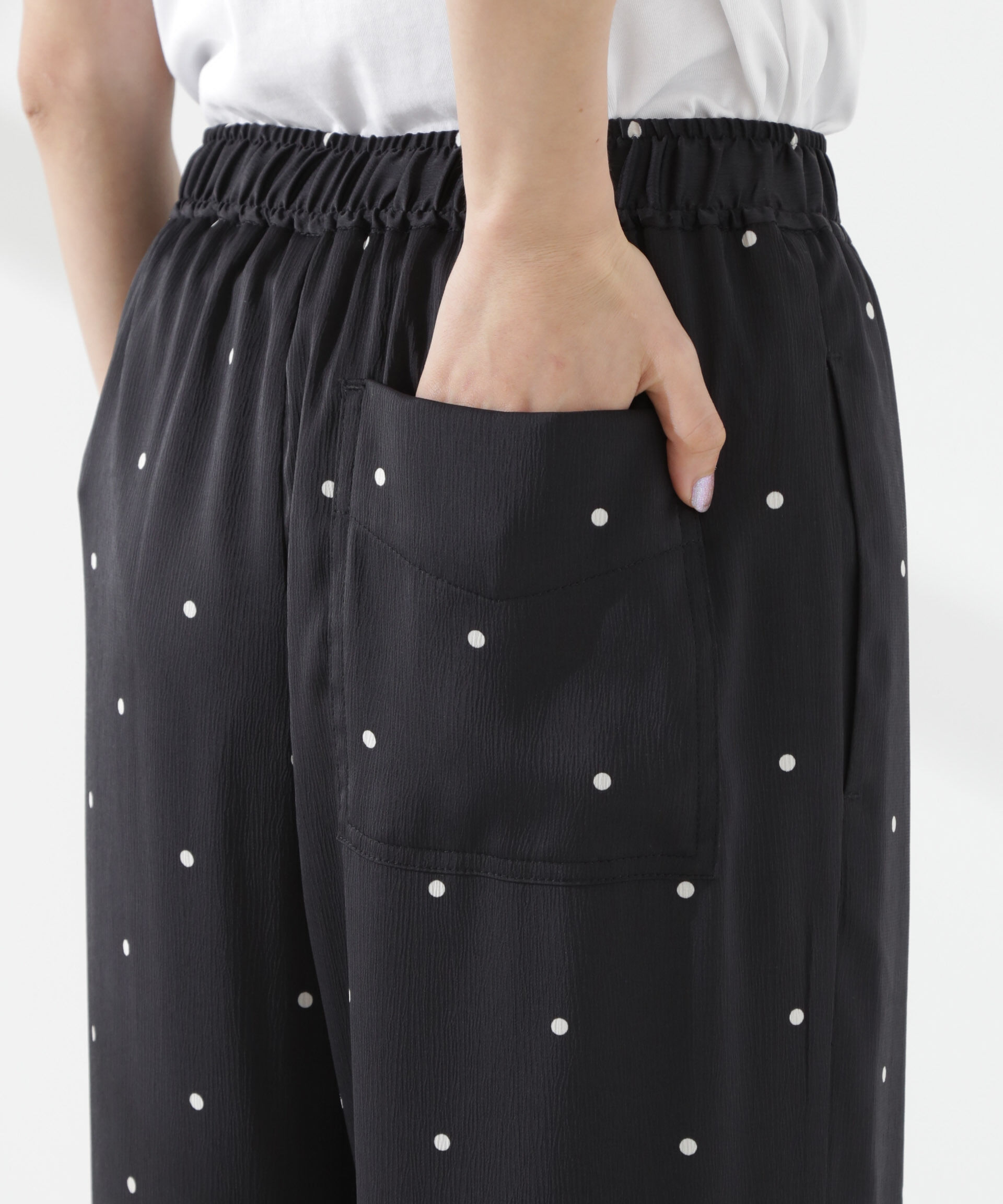 nano･universe「ドットリラクシーワイドパンツ(セットアップ可)」|チノ|