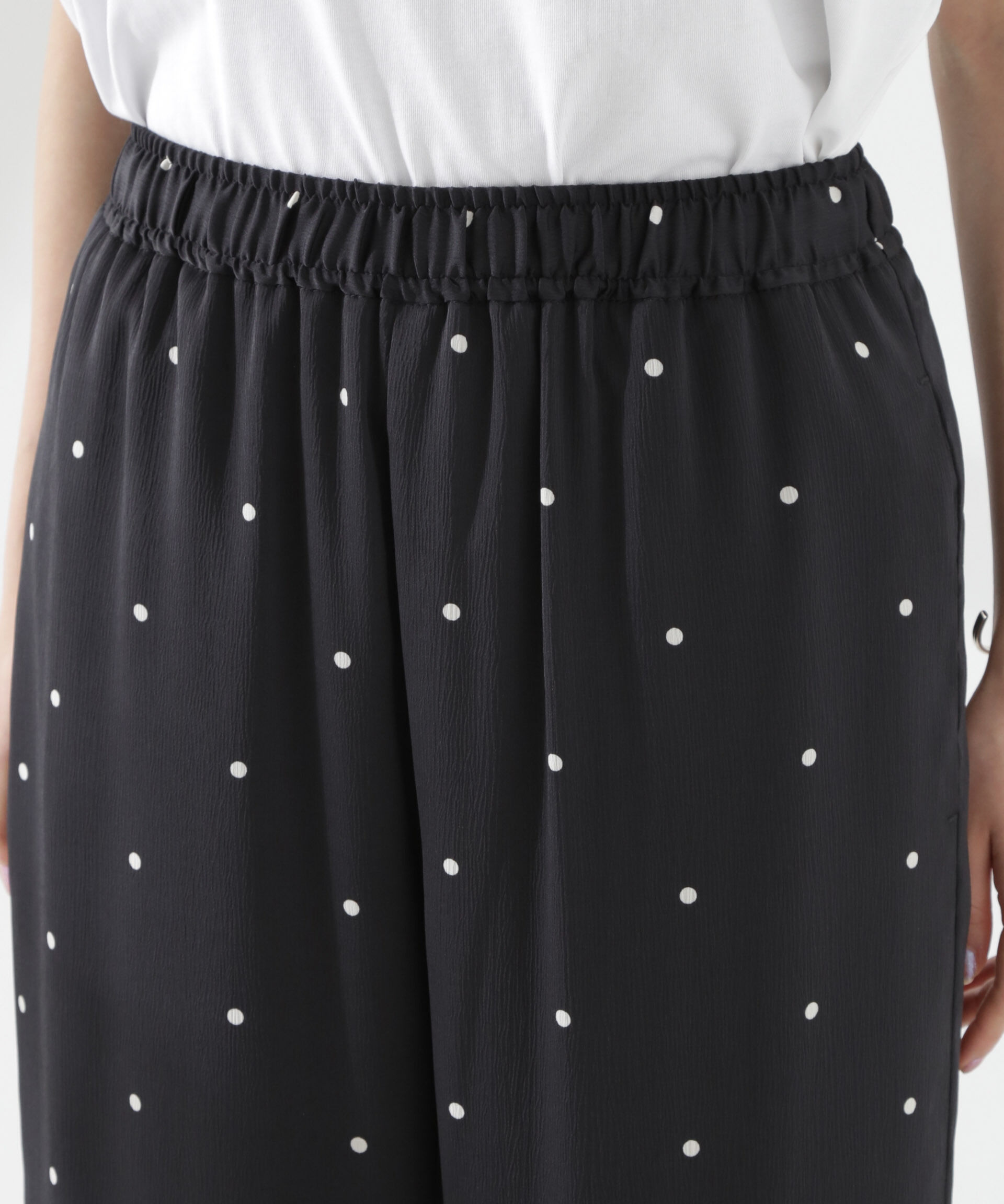 nano･universe「ドットリラクシーワイドパンツ(セットアップ可)」|チノ|