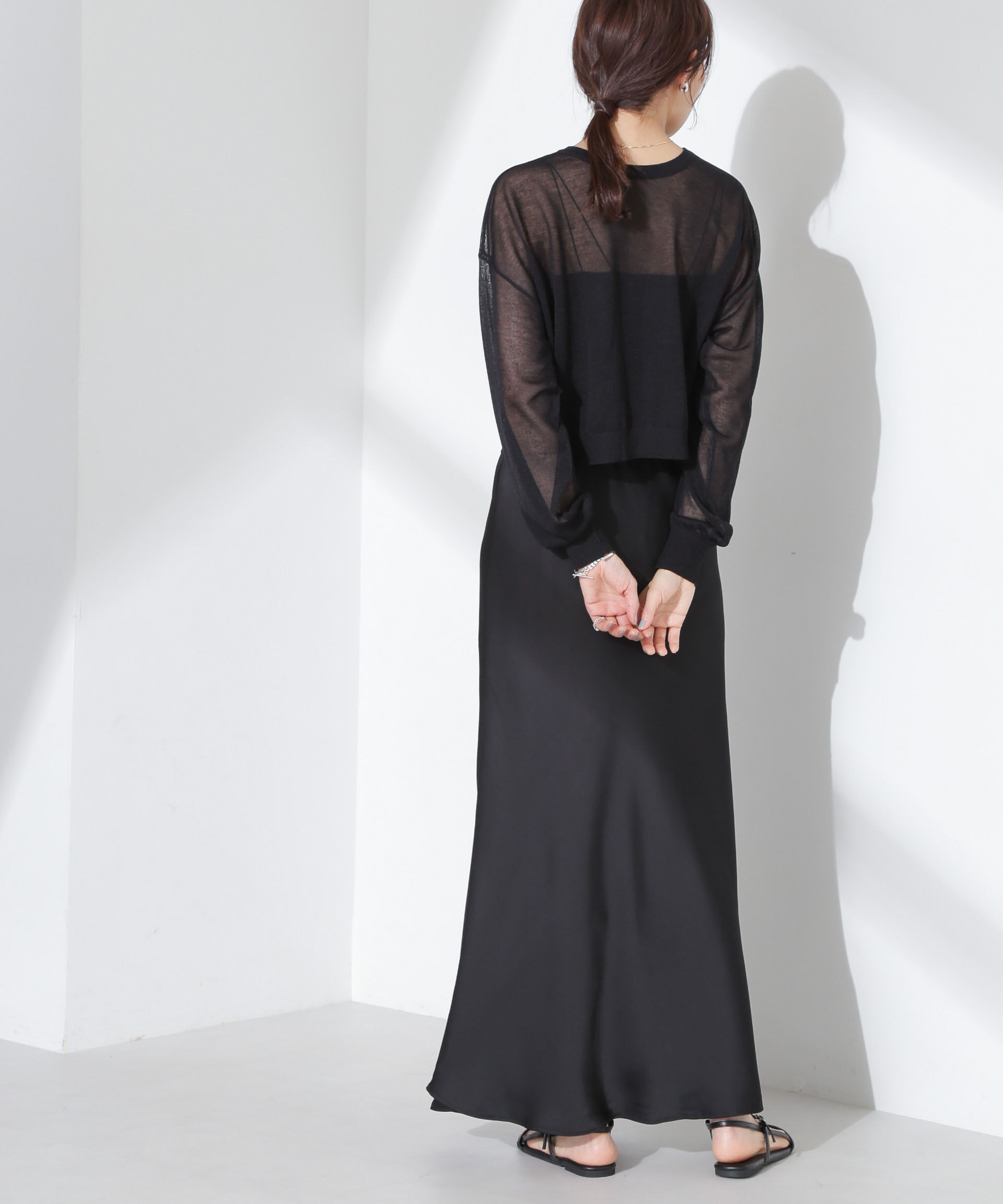 nano･universe「サテンフレアスカート」|スカート|