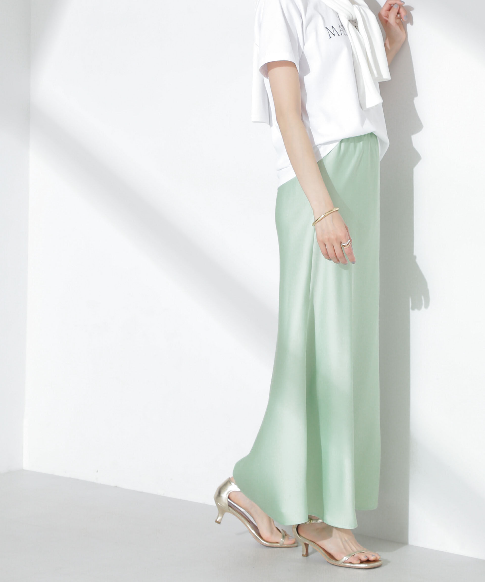 nano･universe「サテンフレアスカート」|スカート|