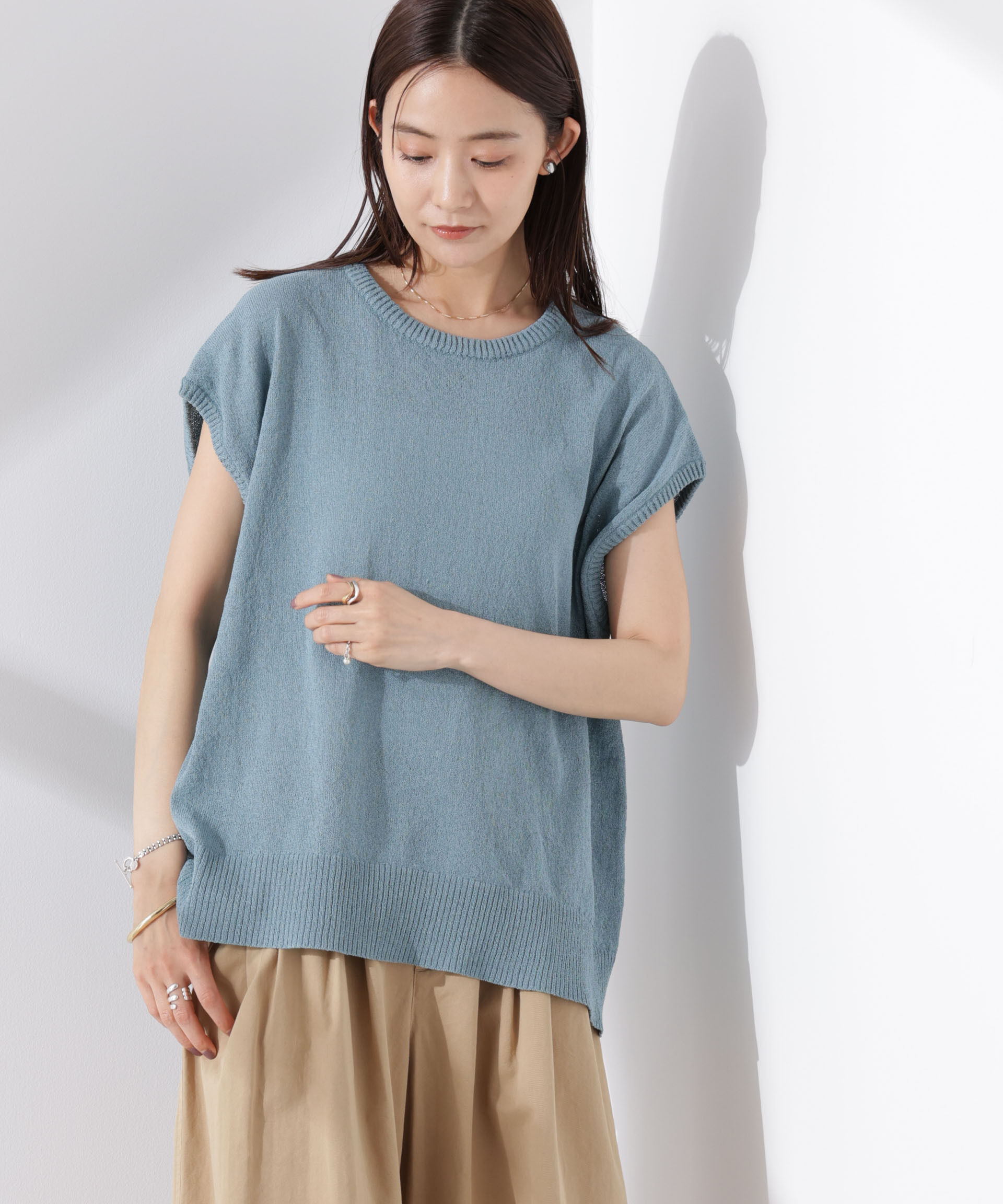 nano･universe「バックスリットシアーニットプルオーバー」|ニット・セーター|