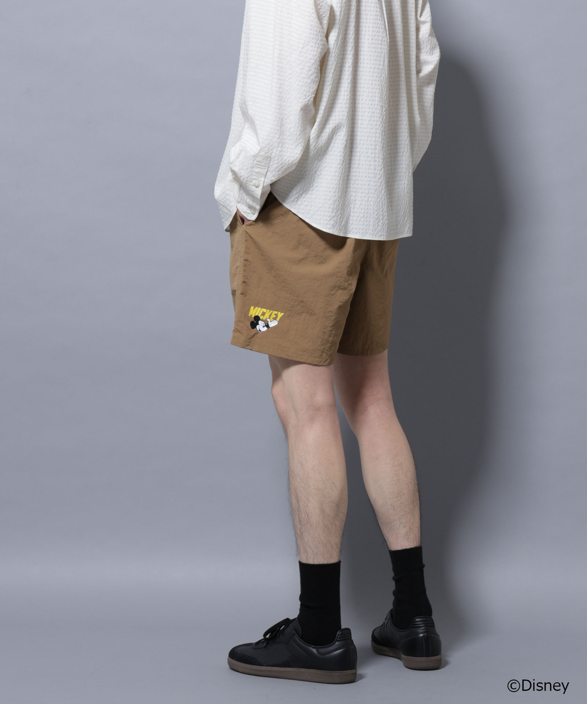 nano･universe「｢NJ/CLUB｣ ミッキーマウス/ナイロンショーツ」|チノ|カーキベージ 6