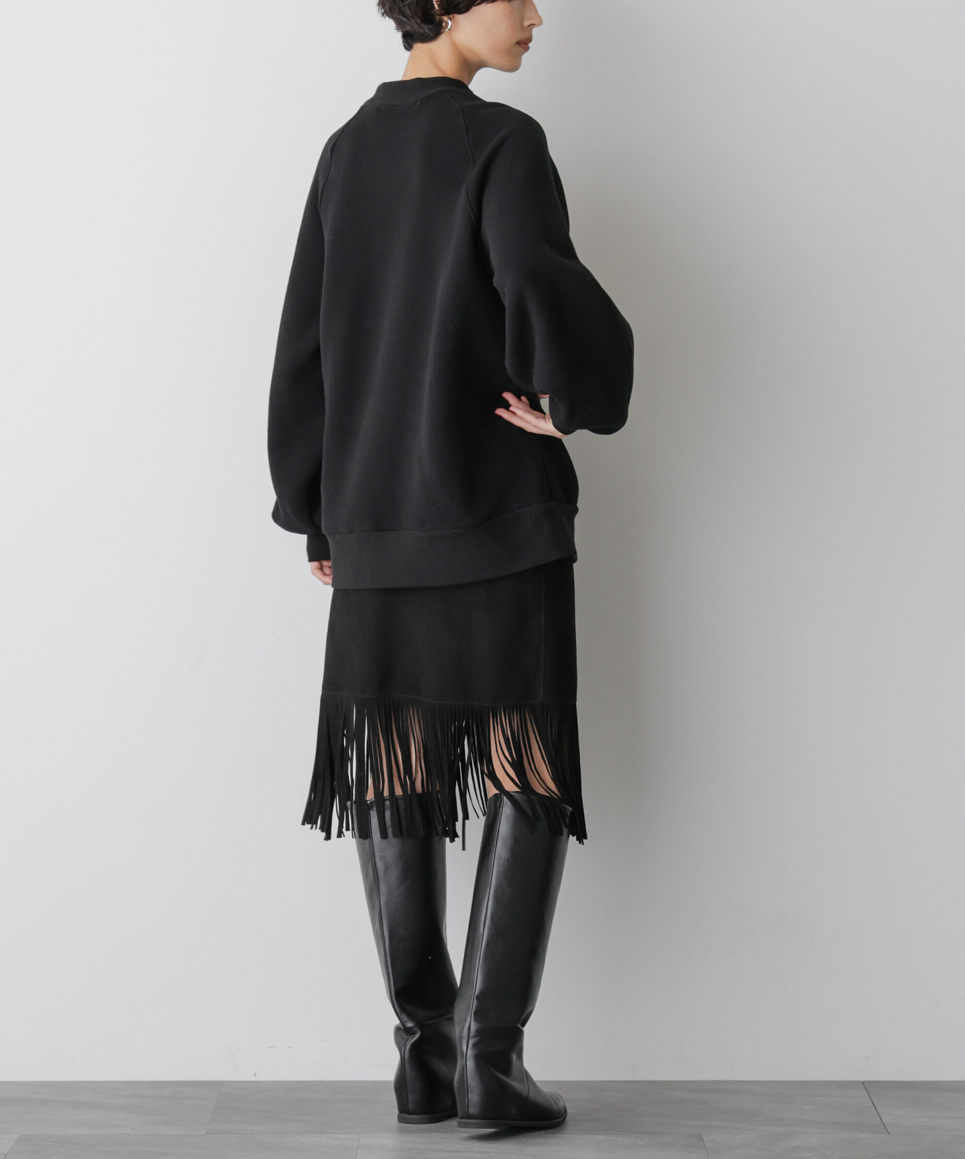  「「STEVELOUR」ゴートレザーフリンジスカート」|スカート|