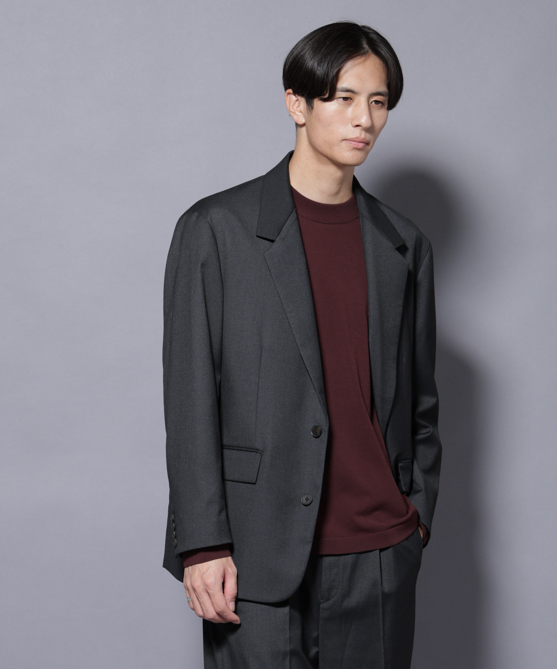 nano･universe「DELEGANTEｴｱﾘｰｻｷｿﾆｰ ｸﾞﾘｯﾀｰｽﾄﾗｲﾌﾟﾃｰﾗｰﾄﾞｼﾞｬ」|テーラードジャケット|