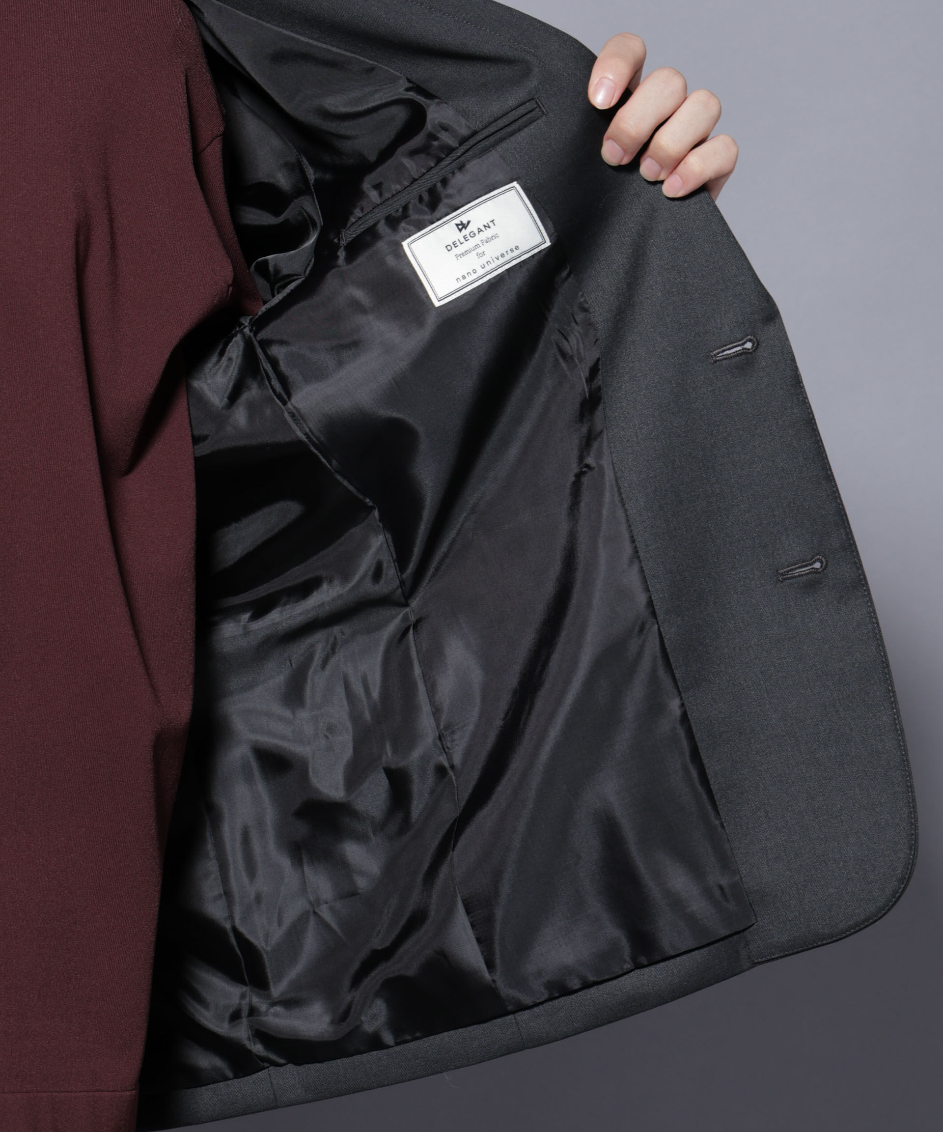 nano･universe「DELEGANTEｴｱﾘｰｻｷｿﾆｰ ｸﾞﾘｯﾀｰｽﾄﾗｲﾌﾟﾃｰﾗｰﾄﾞｼﾞｬ」|テーラードジャケット|
