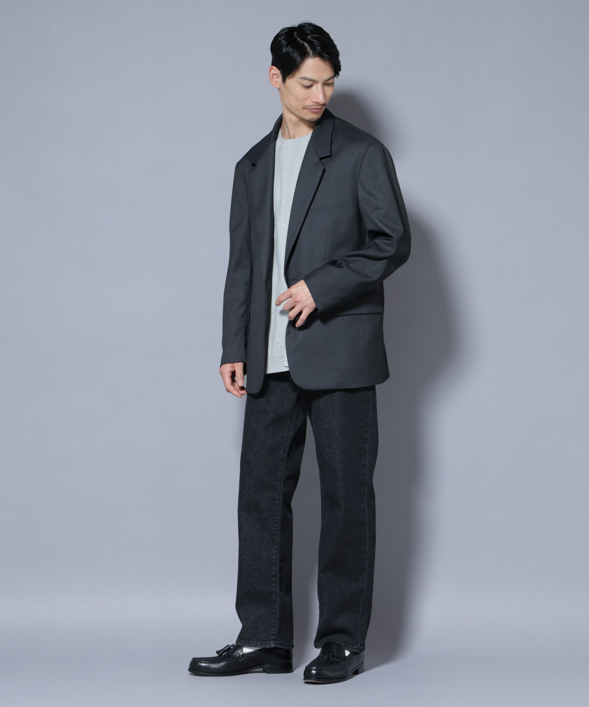 nano･universe「DELEGANTEｴｱﾘｰｻｷｿﾆｰ ｸﾞﾘｯﾀｰｽﾄﾗｲﾌﾟﾃｰﾗｰﾄﾞｼﾞｬ」|テーラードジャケット|