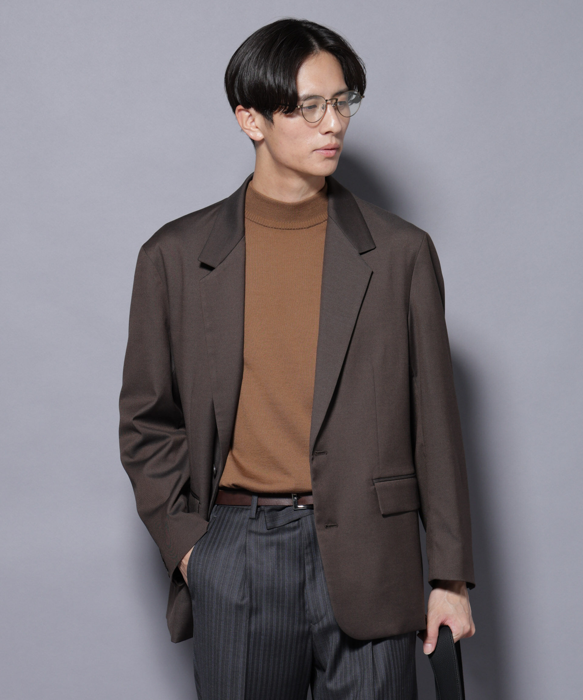 nano･universe「DELEGANTEｴｱﾘｰｻｷｿﾆｰ ｸﾞﾘｯﾀｰｽﾄﾗｲﾌﾟﾃｰﾗｰﾄﾞｼﾞｬ」|テーラードジャケット|