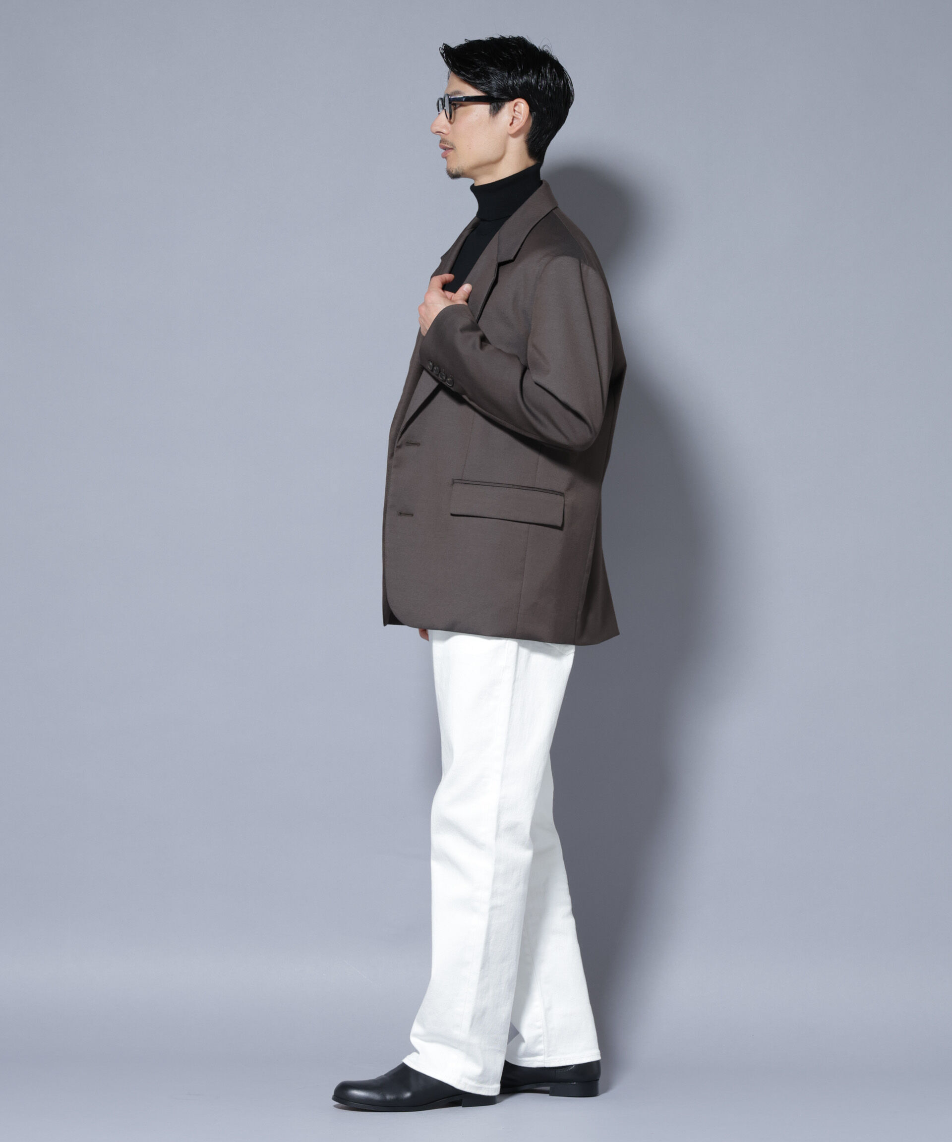 nano･universe「DELEGANTEｴｱﾘｰｻｷｿﾆｰ ｸﾞﾘｯﾀｰｽﾄﾗｲﾌﾟﾃｰﾗｰﾄﾞｼﾞｬ」|テーラードジャケット|