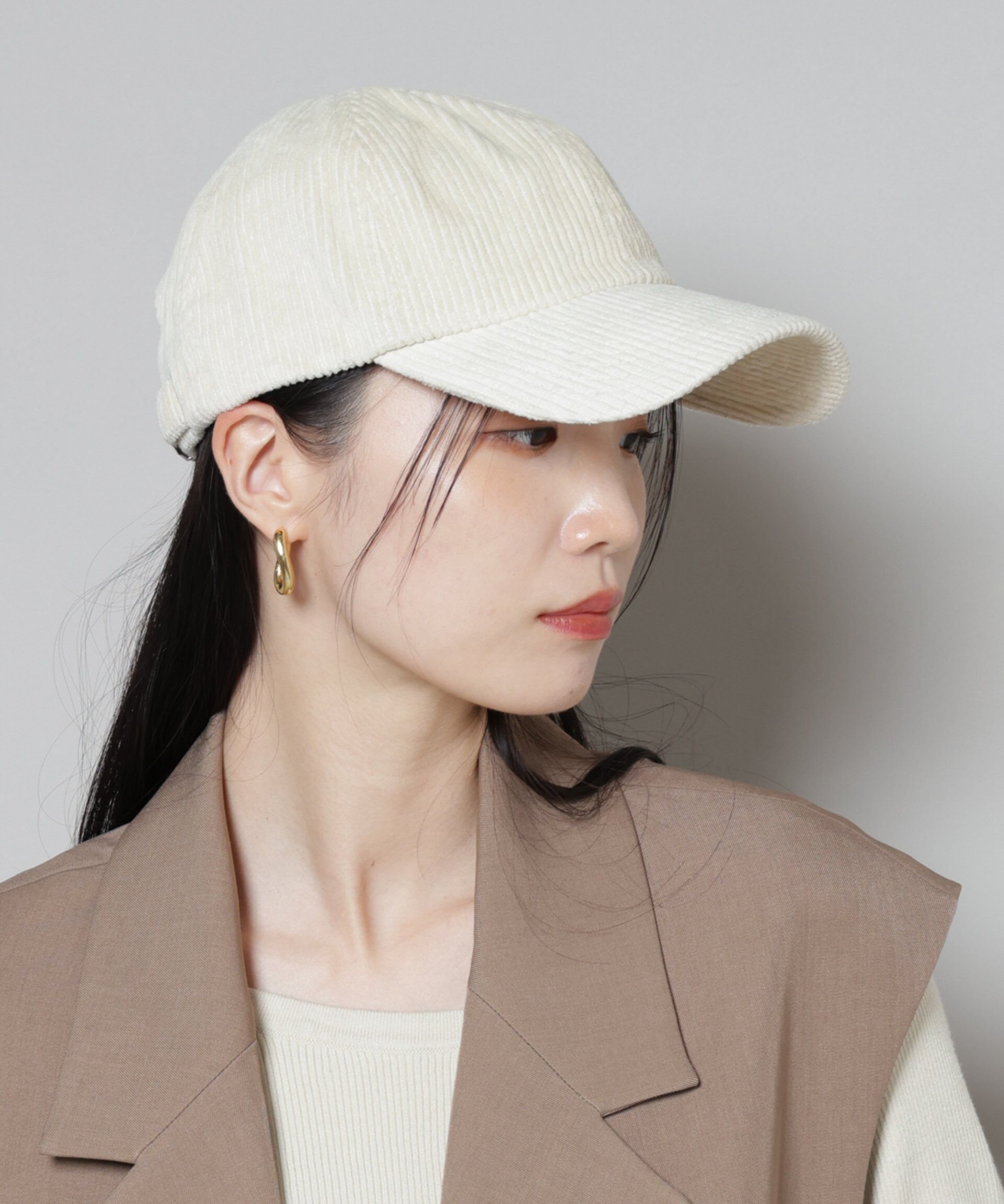 nano･universe「Healthknit/別注コーデュロイキャップ」|キャップ・キャスケット|ライトベージ 1