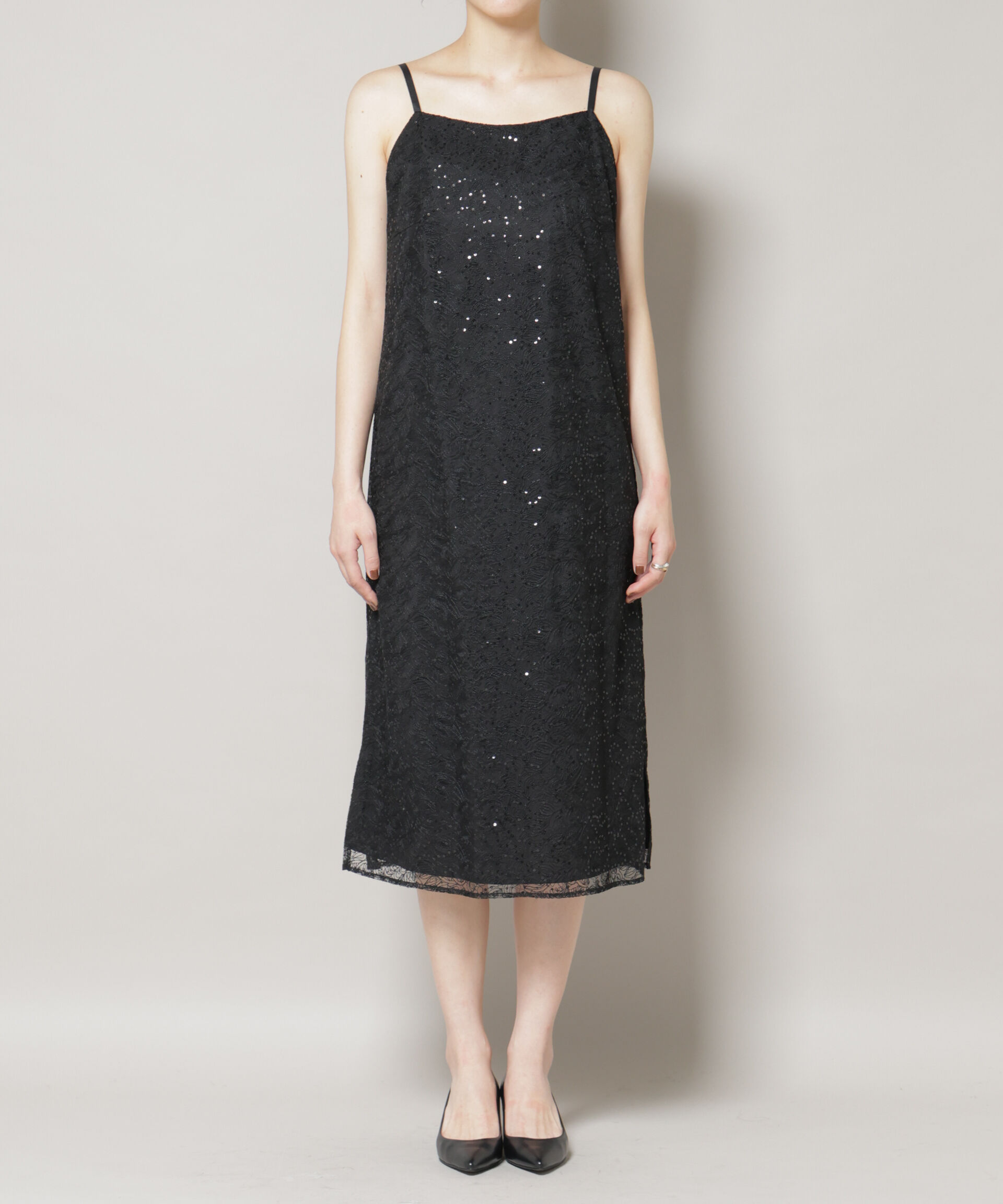 nano･universe「kaene/シアーエプロンレースキャミドレス」|ワンピース|