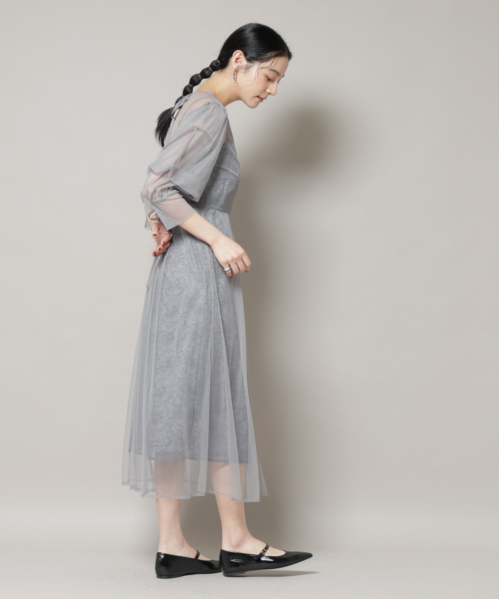 nano･universe「kaene/シアーエプロンレースキャミドレス」|ワンピース|