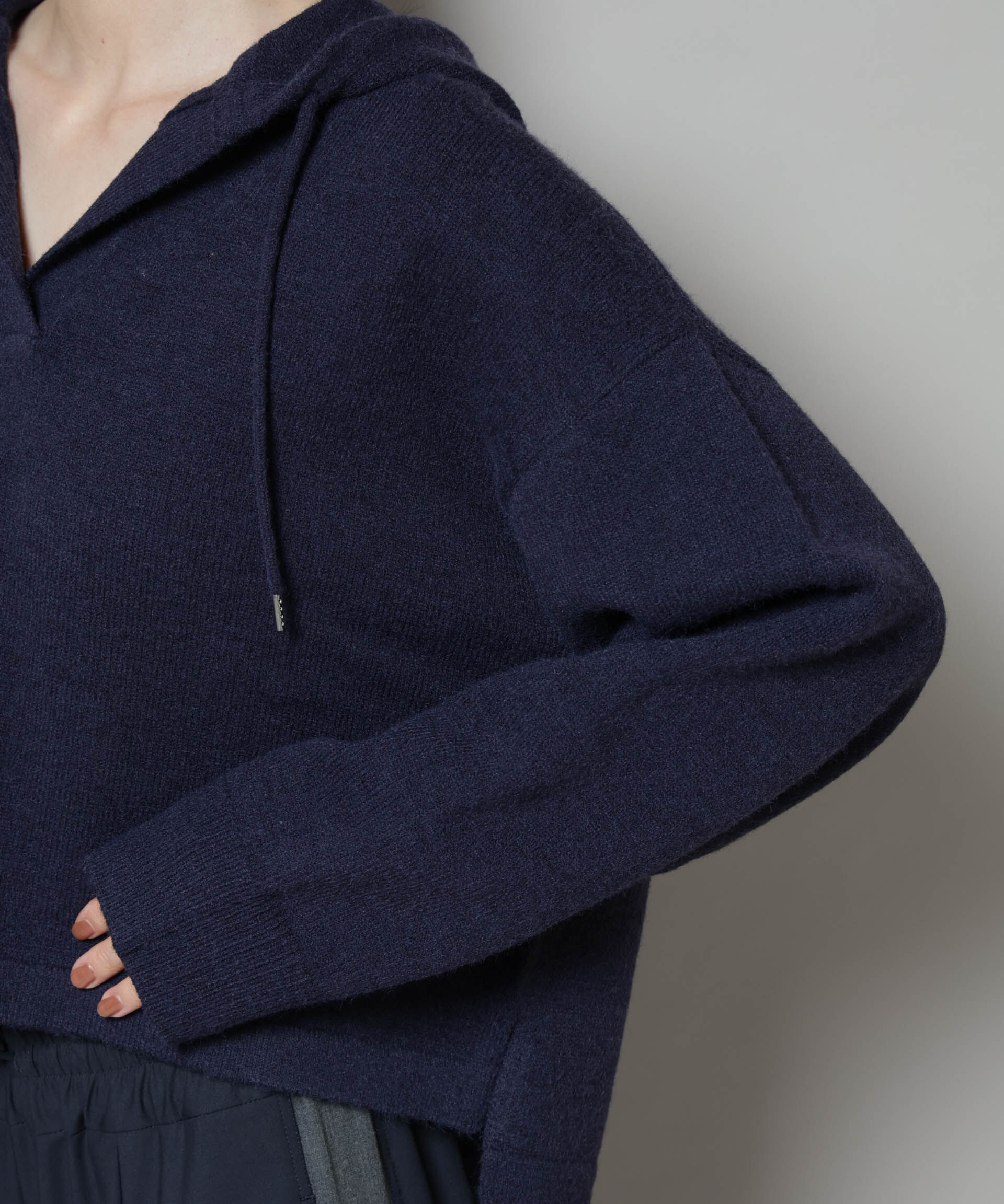 nano･universe「スキッパーフードニット」|ニット・セーター|