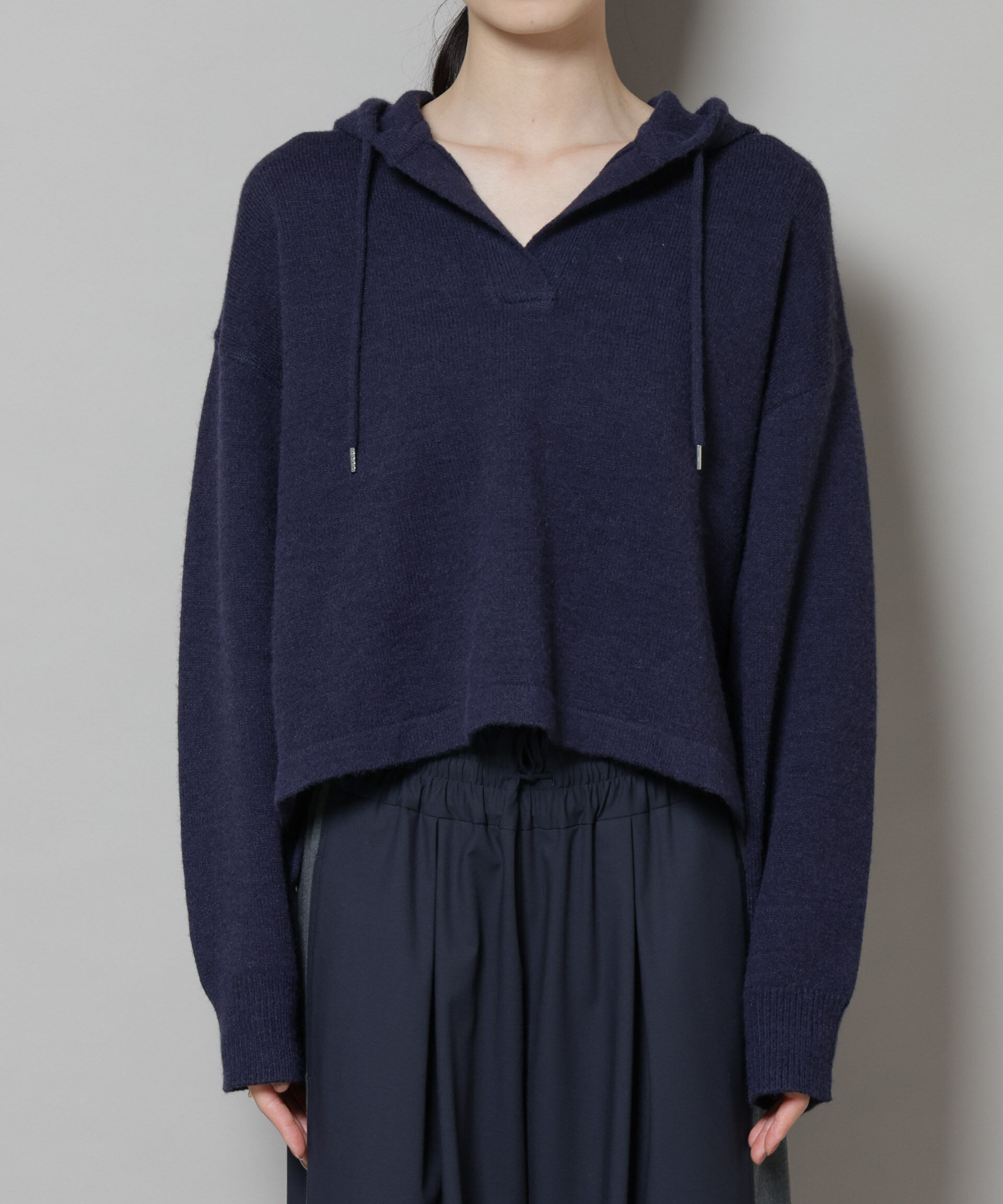 nano･universe「スキッパーフードニット」|ニット・セーター|