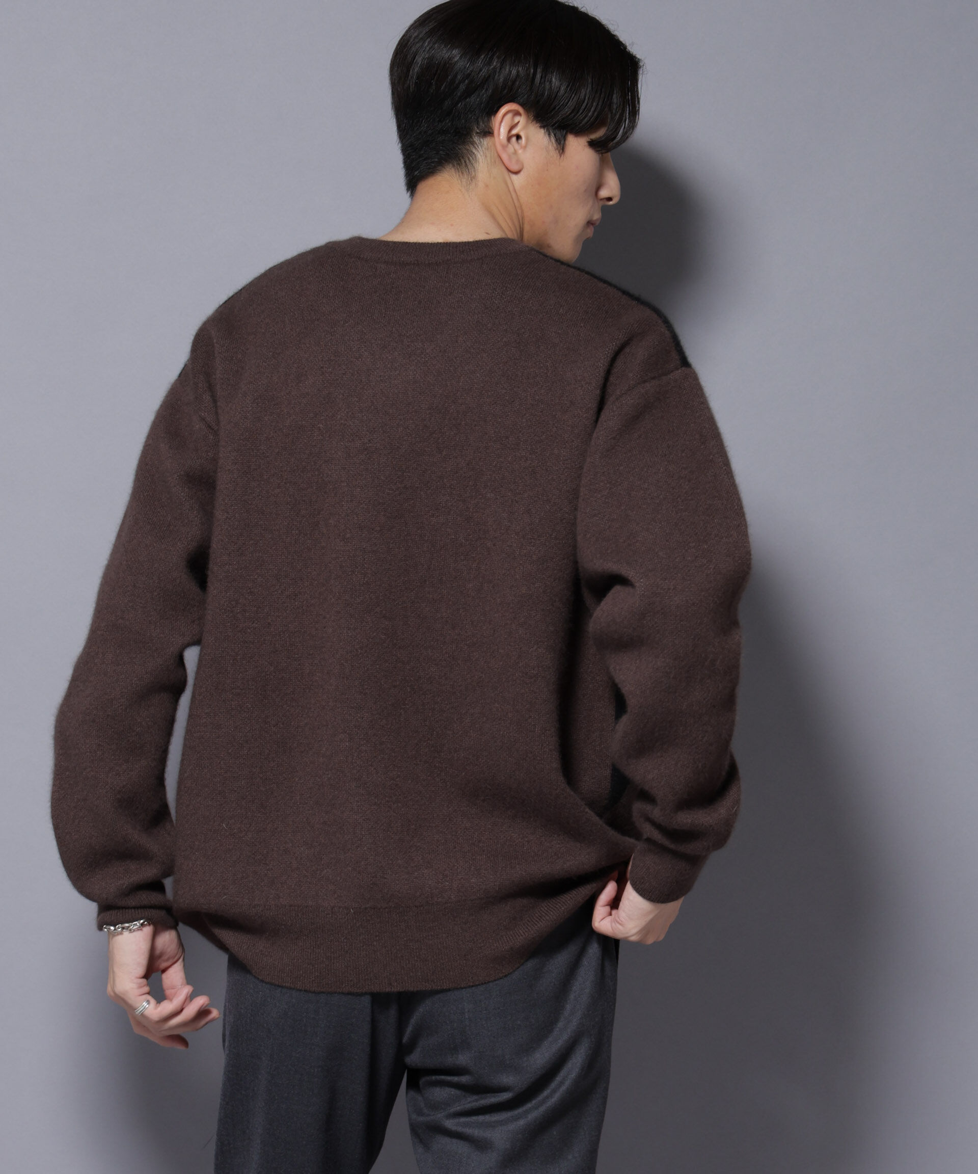 nano･universe「アンゴラ混アーガイルVネックニット」|ニット・セーター|