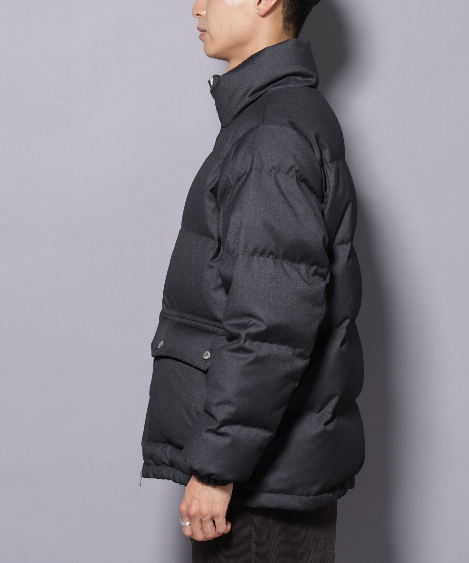 nano･universe「DELEGANTE エアリーサキソニー／グレンチェックTAIONダウンジャケット」|ダウン|