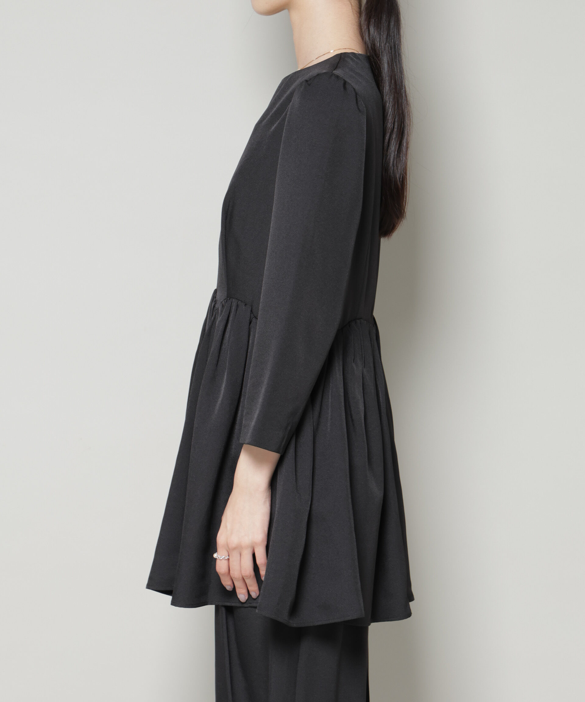 nano･universe「troisieme chaco/TWILL ペプラムトップス(セットアップ可)」|シャツ・ブラウス|