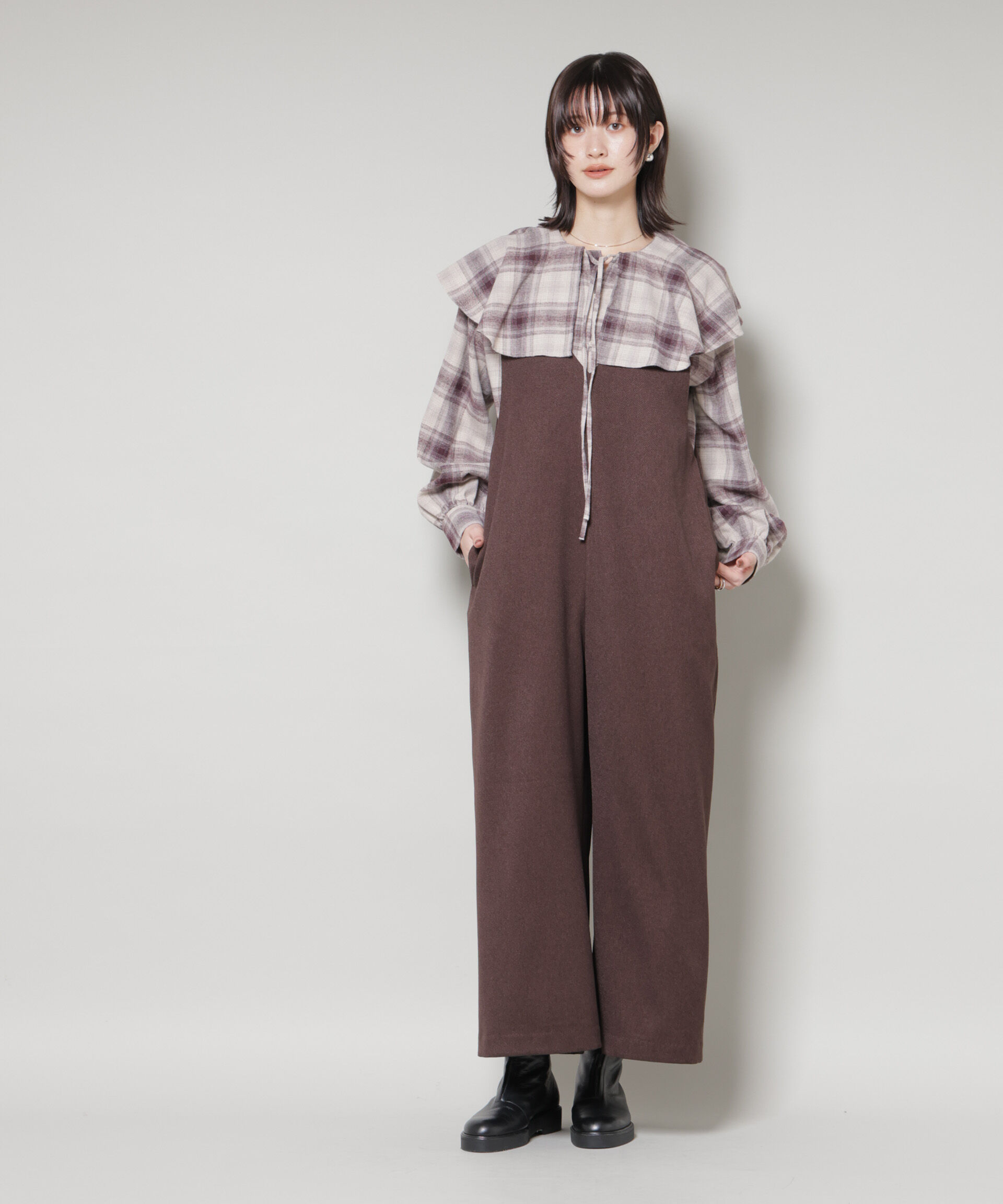 nano･universe「Vネックオールインワン」|ワンピース|