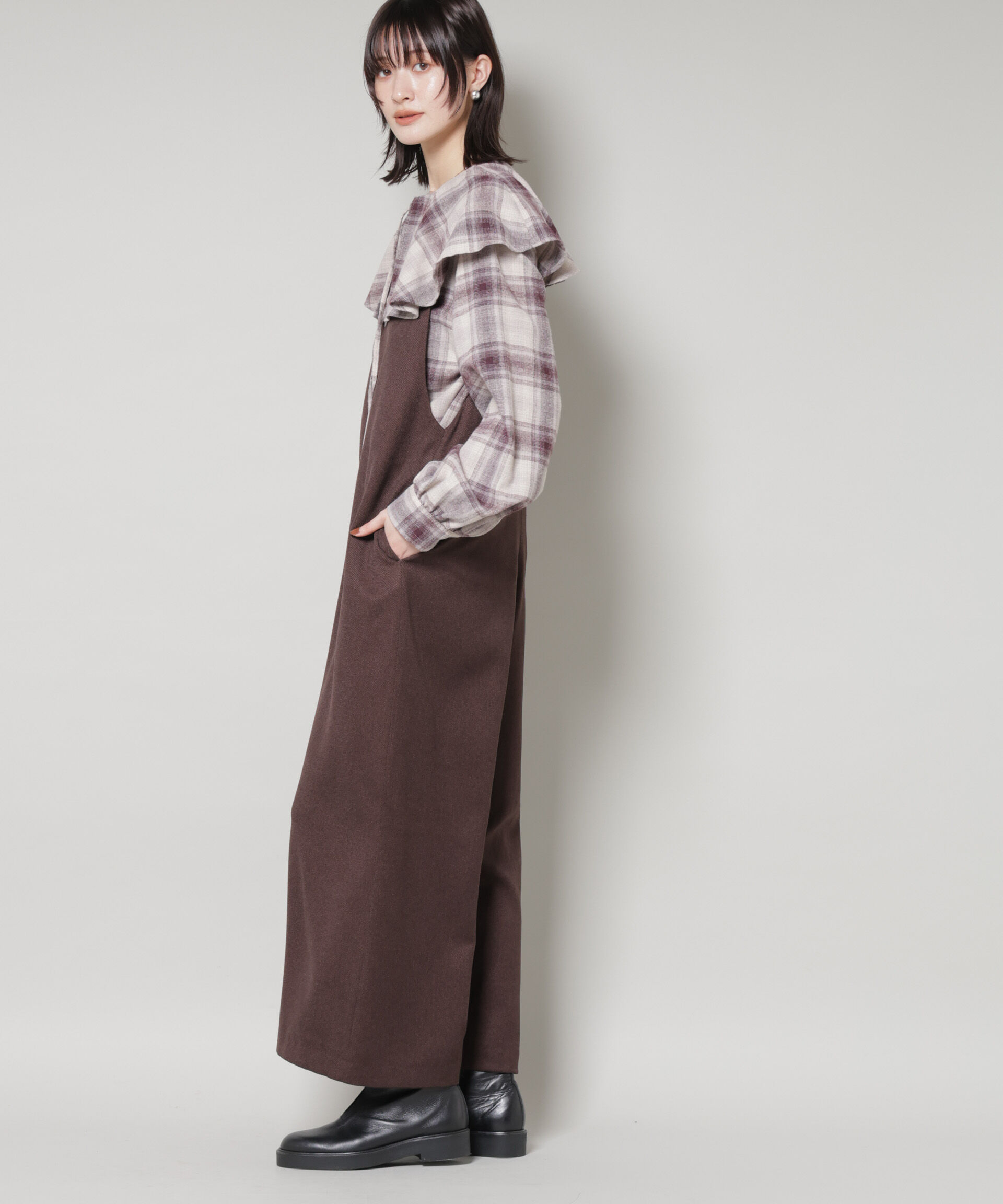 nano･universe「Vネックオールインワン」|ワンピース|