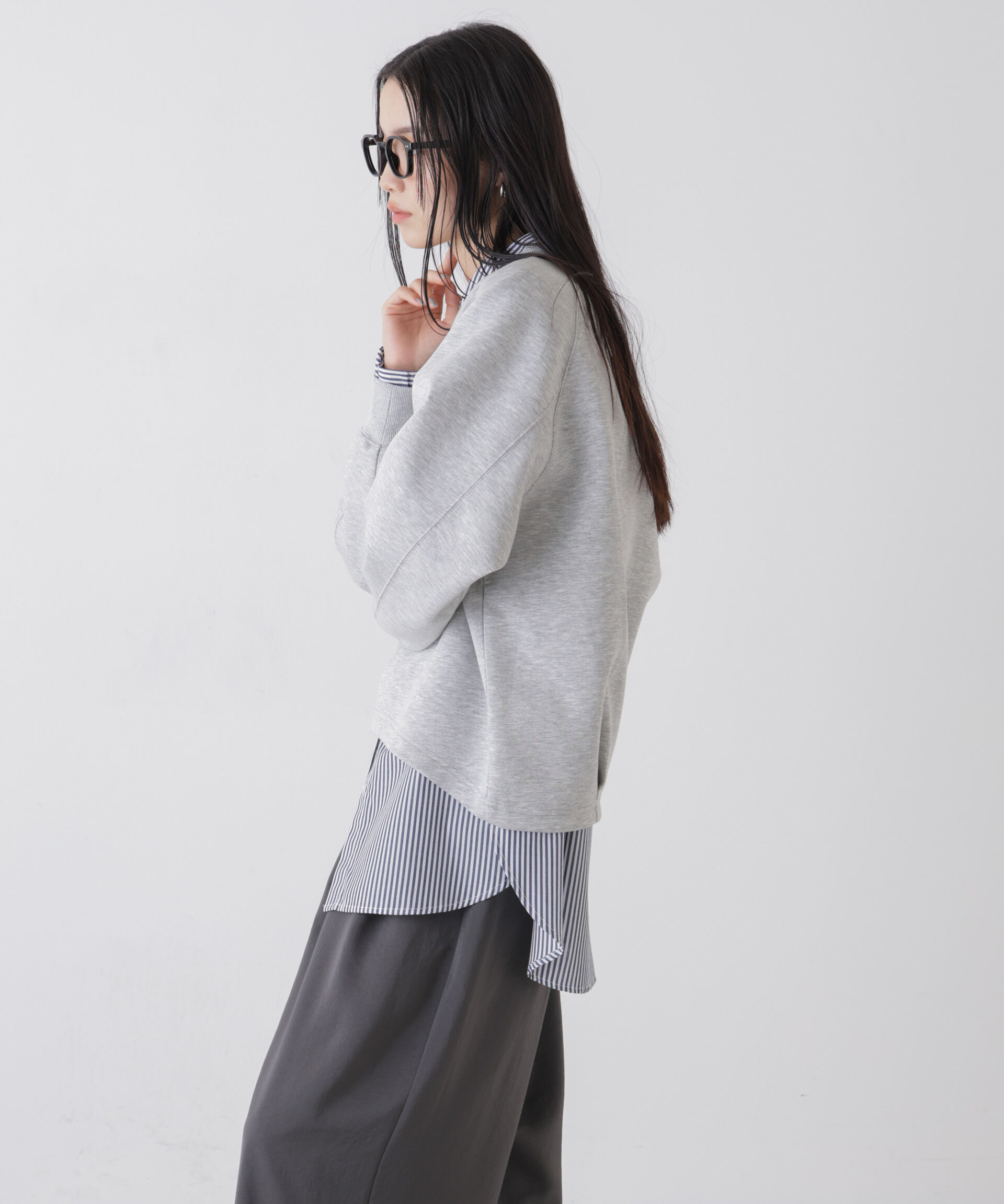 nano･universe「ソフトダンボールドルマンコクーンシルエットプルオーバー」|Tシャツ・カットソー|