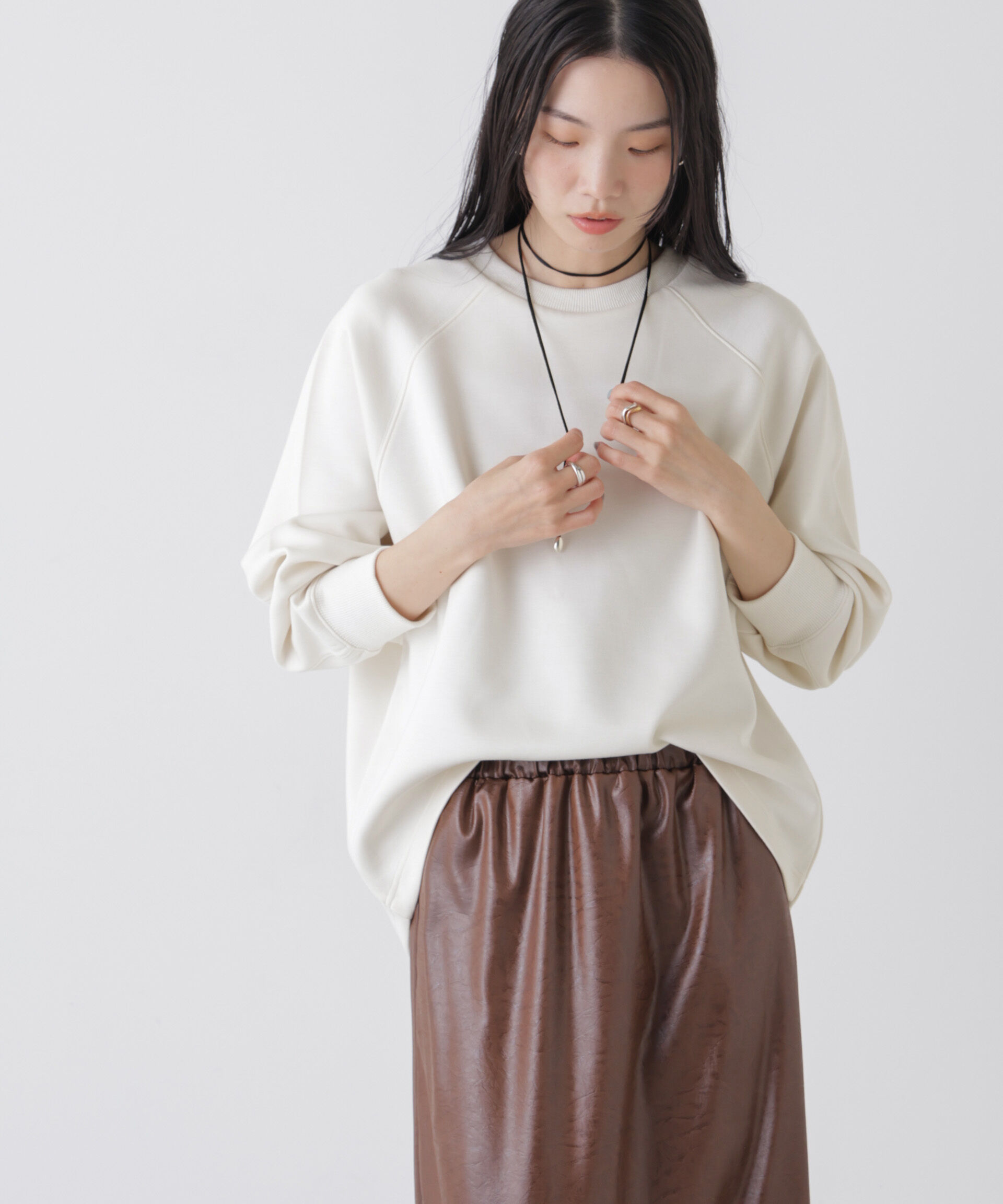 nano･universe「ソフトダンボールドルマンコクーンシルエットプルオーバー」|Tシャツ・カットソー|