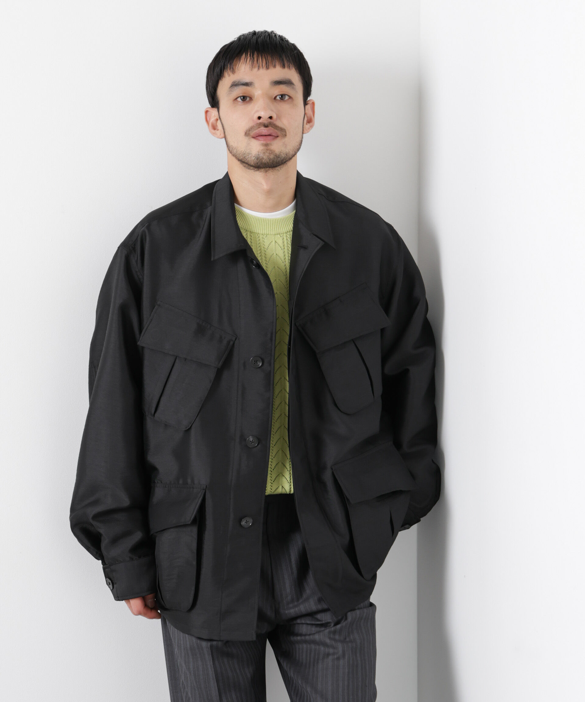 nano･universe「｢ASSEMBLANC｣ ソラーロ ファティーグジャケット」|ブルゾン・スタジャン|