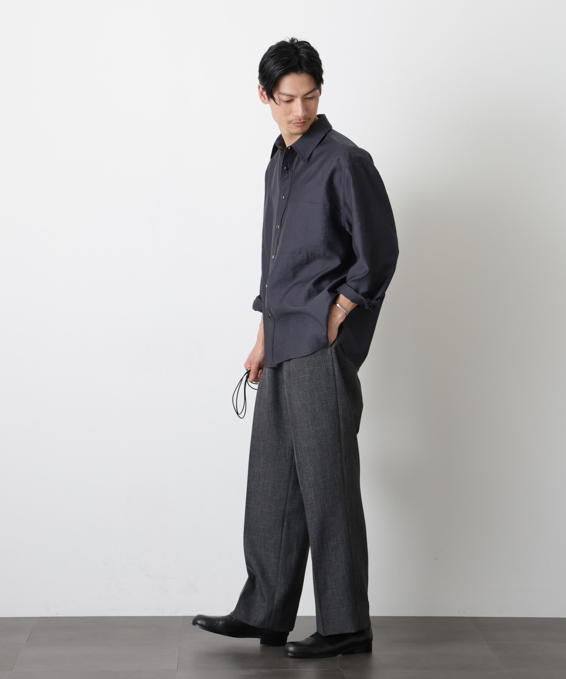 nano･universe「エンブロイダリーシルキーシャツ」|シャツ・ブラウス|