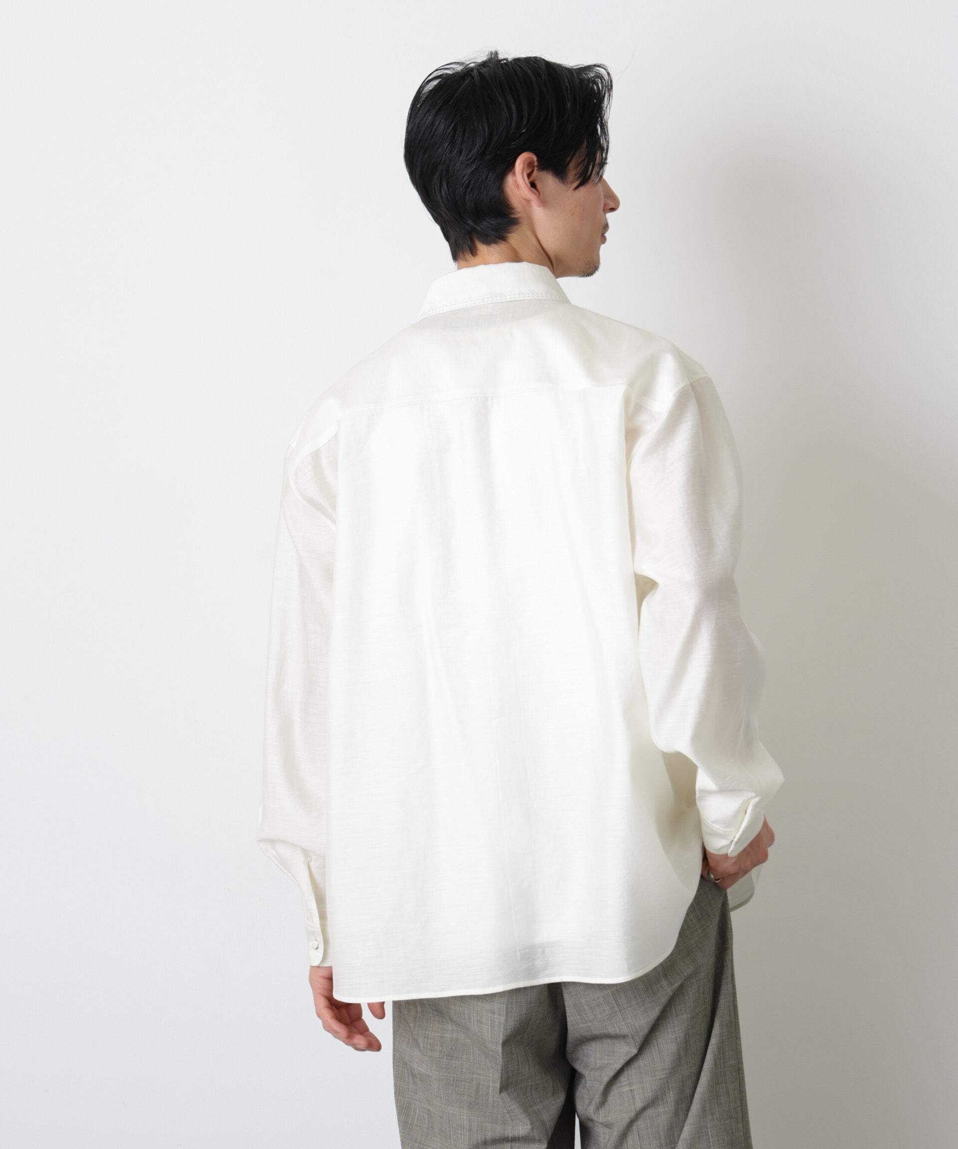 nano･universe「エンブロイダリーシルキーシャツ」|シャツ・ブラウス|