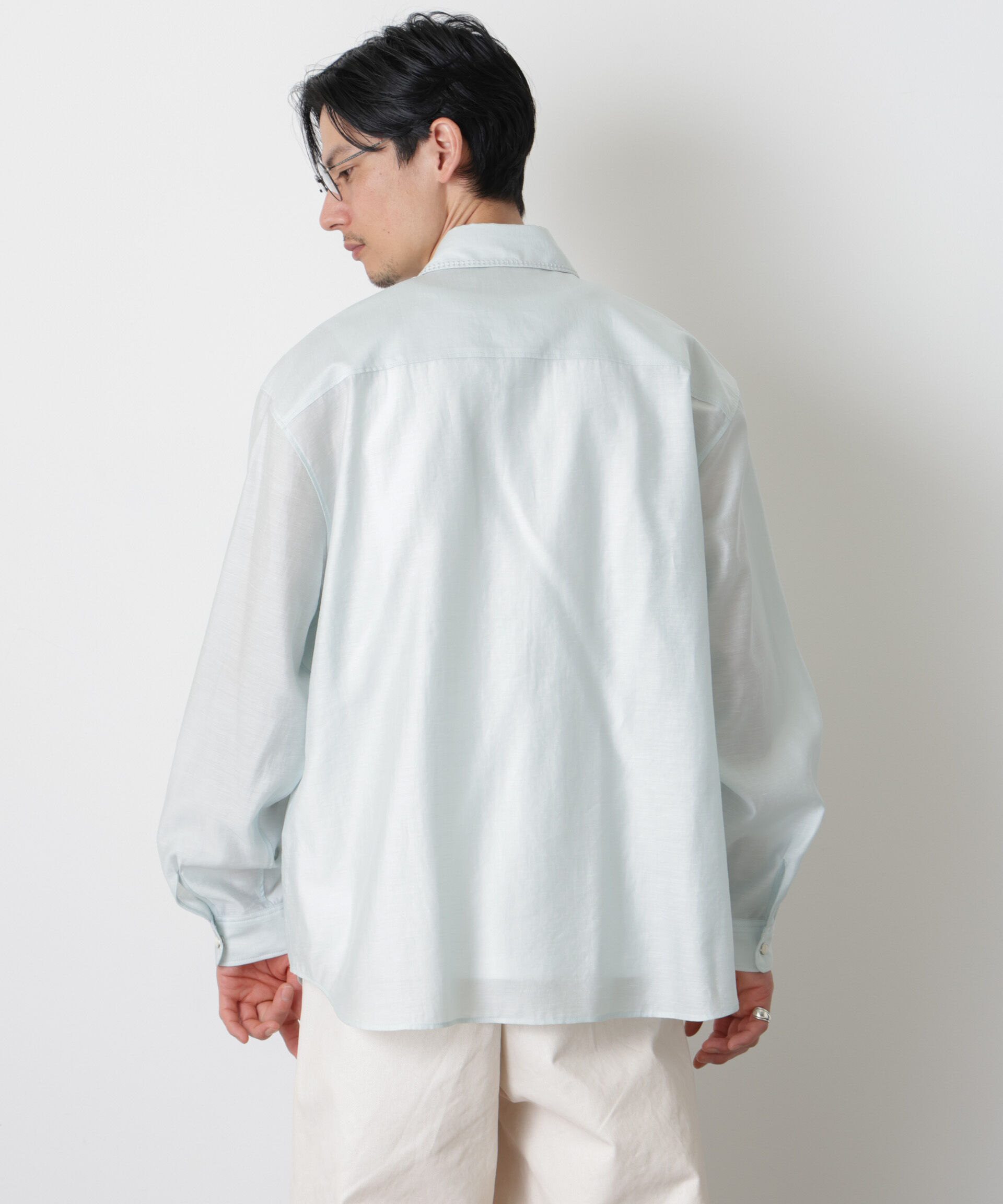 nano･universe「エンブロイダリーシルキーシャツ」|シャツ・ブラウス|