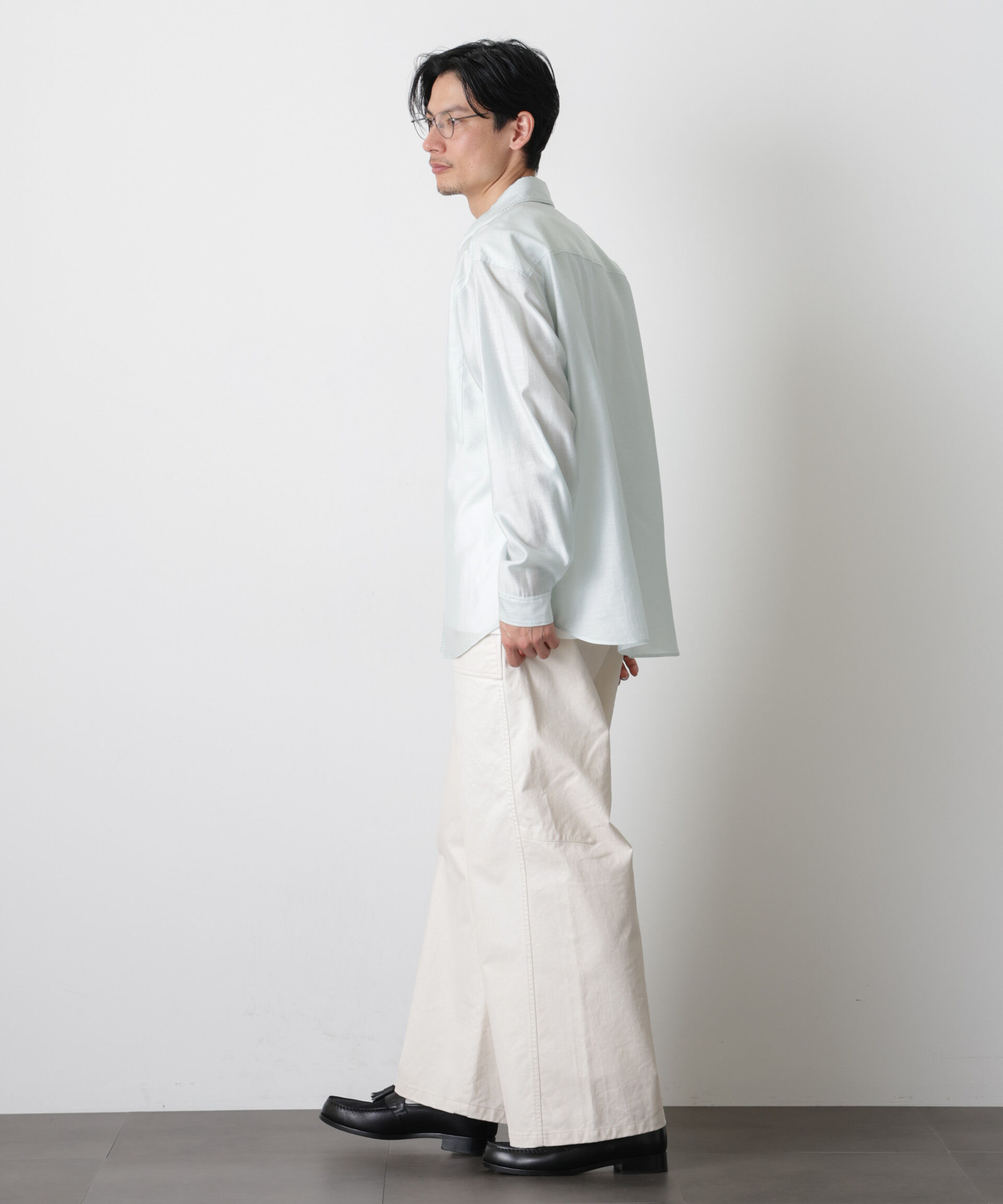 nano･universe「エンブロイダリーシルキーシャツ」|シャツ・ブラウス|