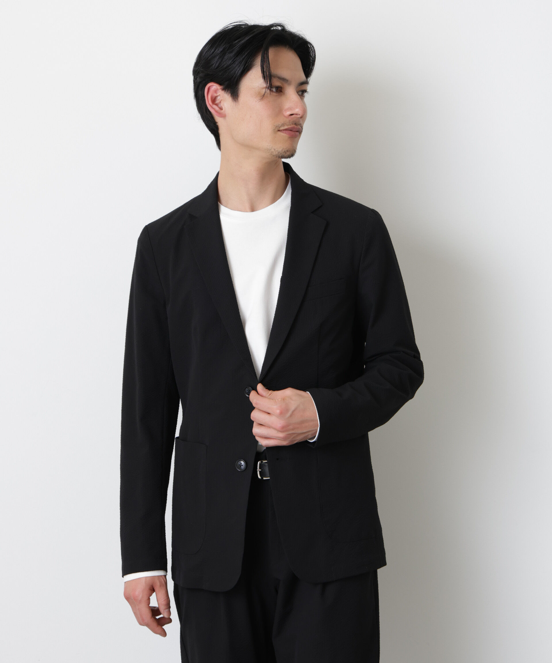 nano･universe「ストレッチサッカーセットアップ（洗濯機洗い可能）」|スーツ|