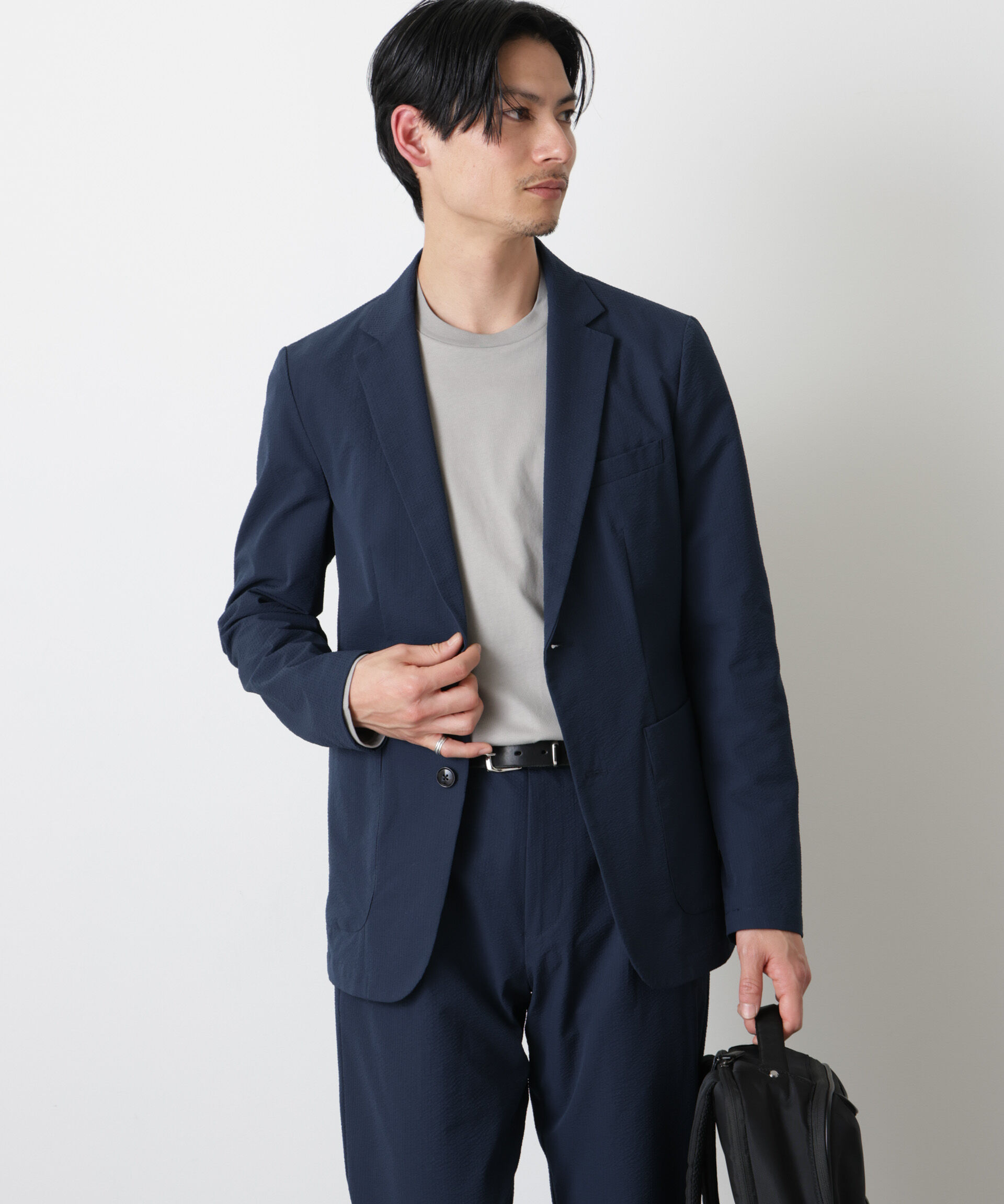 nano･universe「ストレッチサッカーセットアップ（洗濯機洗い可能）」|スーツ|