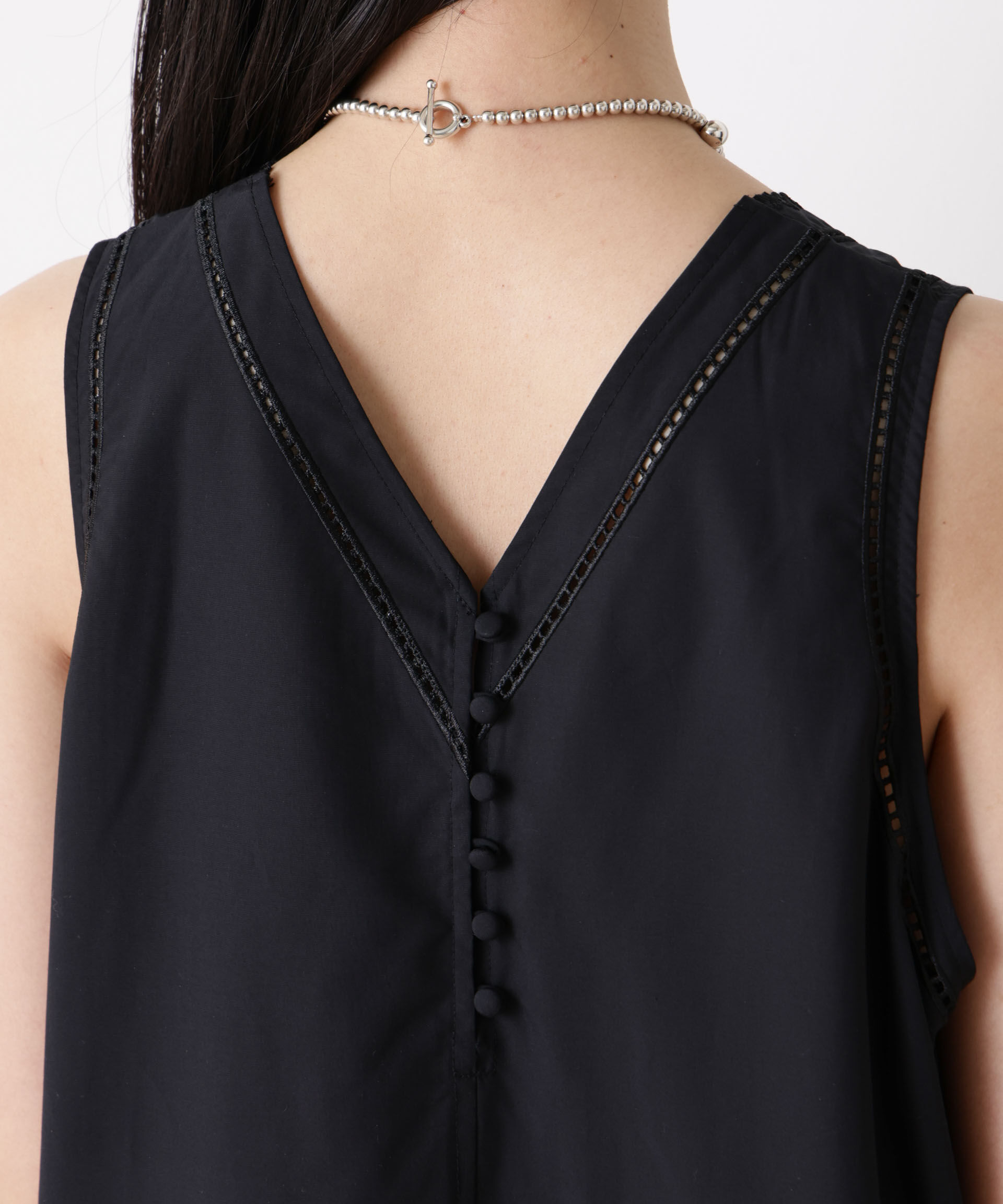 nano･universe「「STEVELOUR」フラワー刺繍アシメタンクトップ」|シャツ・ブラウス|