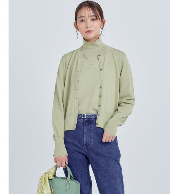 組曲「【6色展開・UVケア】クルーネックモダンカーディガン」|カーディガン|ピスタチオ系